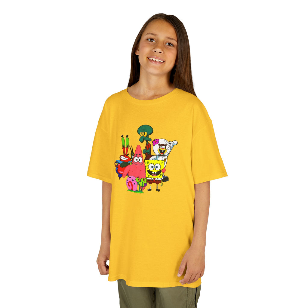SpongeBob & Friends Youth Tee | Colorful Bikini Bottom Character T-Shirt | Cr8tive Designs