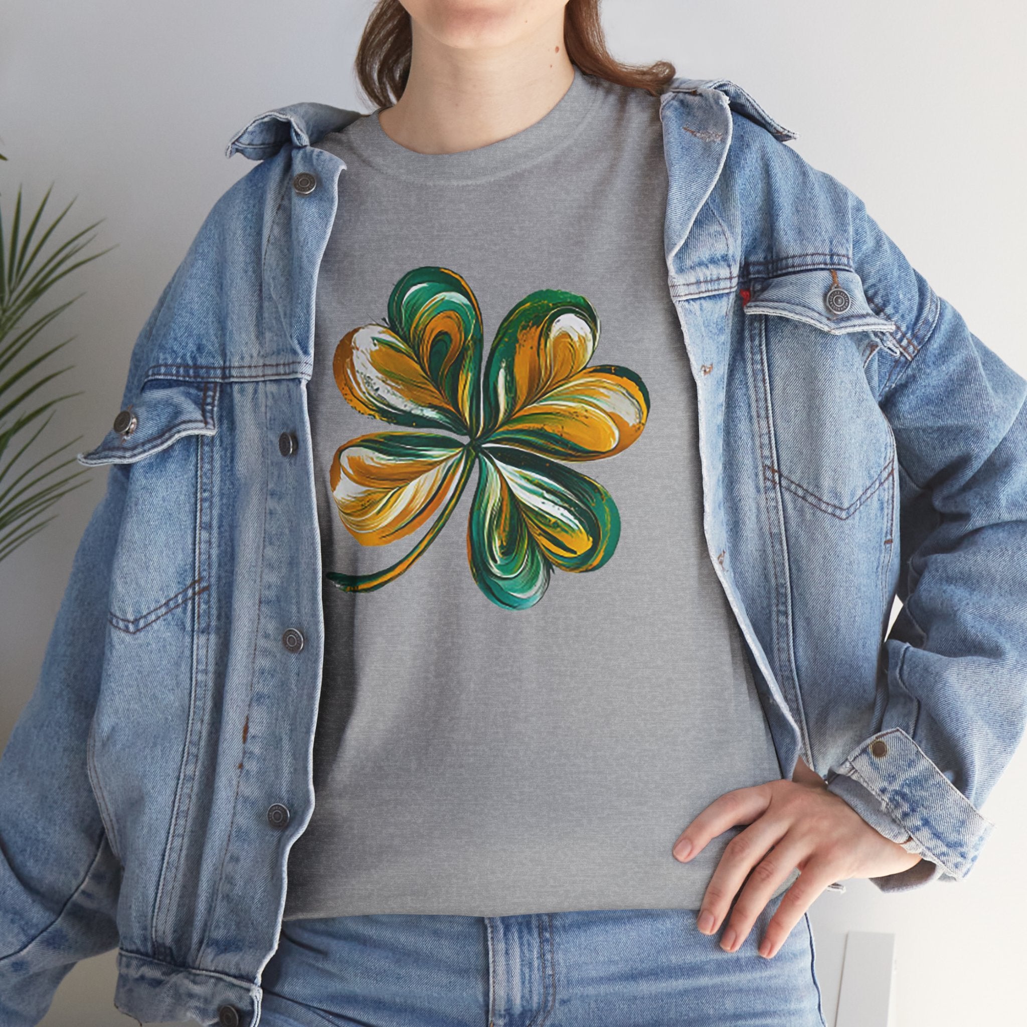 St. Patrick's Day Green & Gold Clover T-Shirt/Cr8tive Designs
