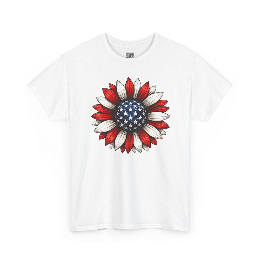 Patriotic Sunflower| American Flag Floral Tee for 4th of July| Cr8tive Designs