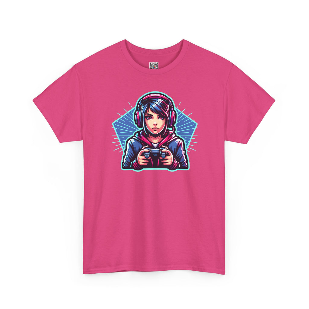 Neon Gamer Girl | Retro Gaming Graphic T-Shirt | Cr8tive Designs