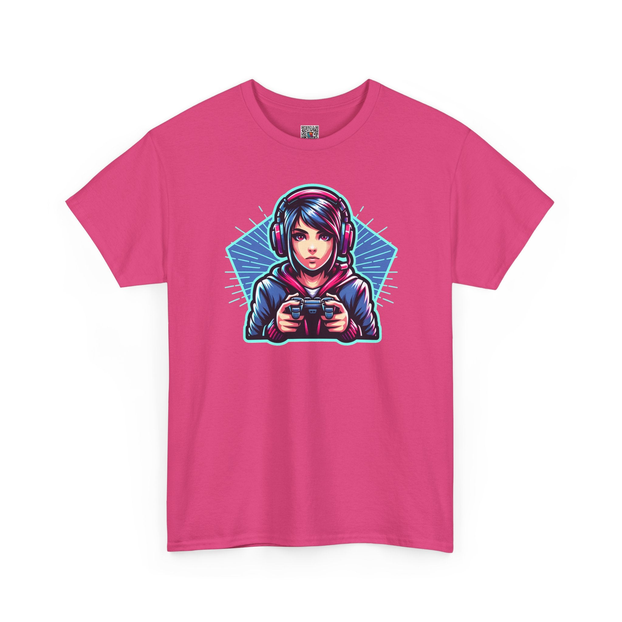 Neon Gamer Girl | Retro Gaming Graphic T-Shirt | Cr8tive Designs