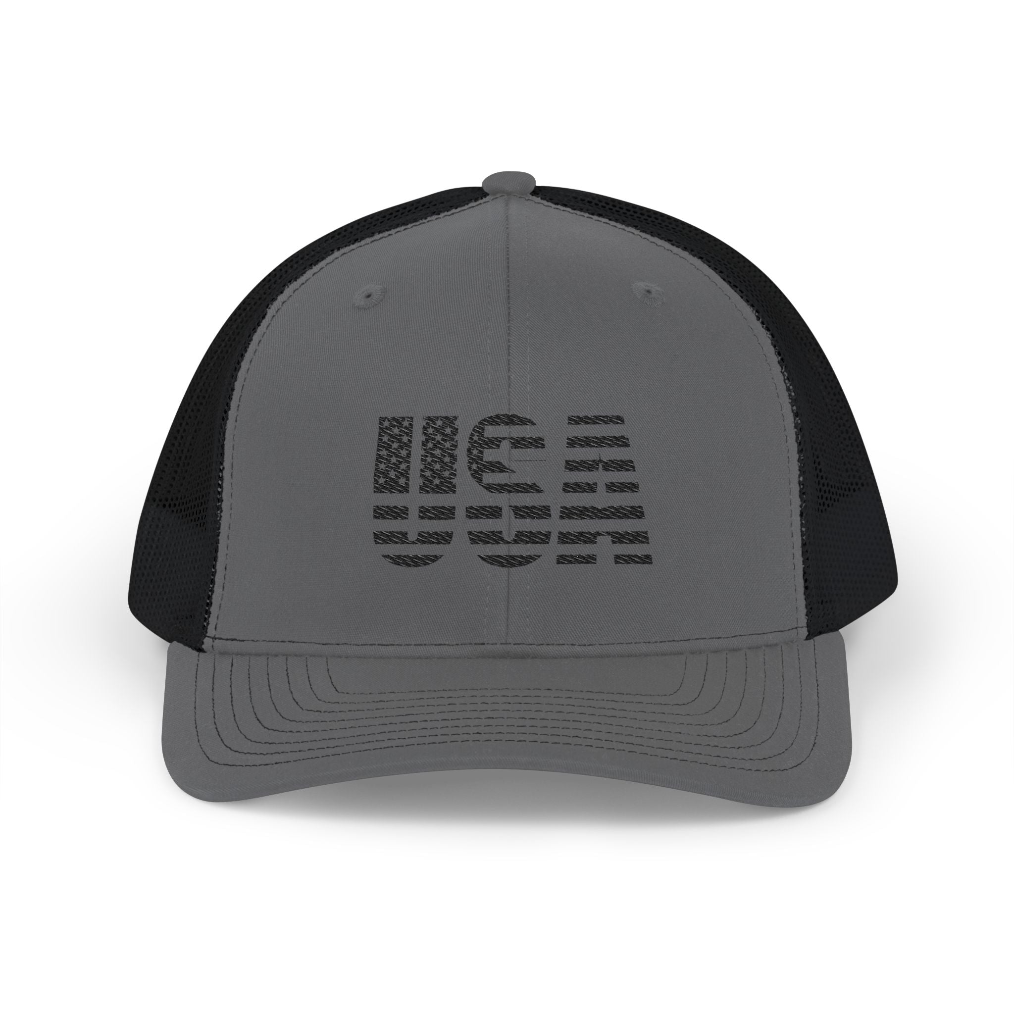 USA Flag Embroidered Snapback Trucker Cap