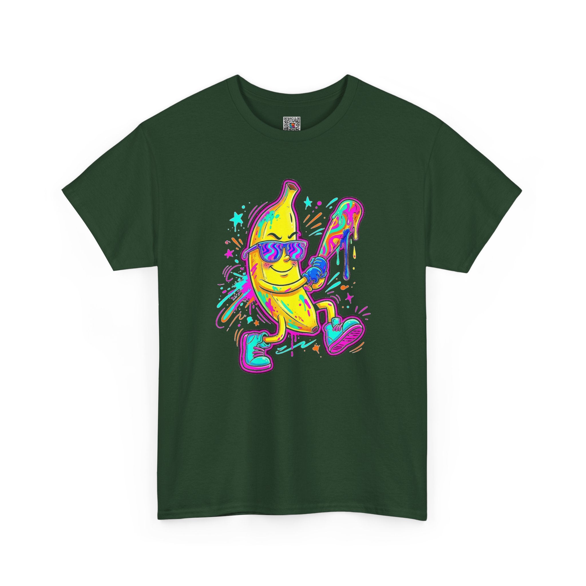 Banana Baseball Graphic T-Shirt | Neon Streetwear Tee | Cr8tive Designs