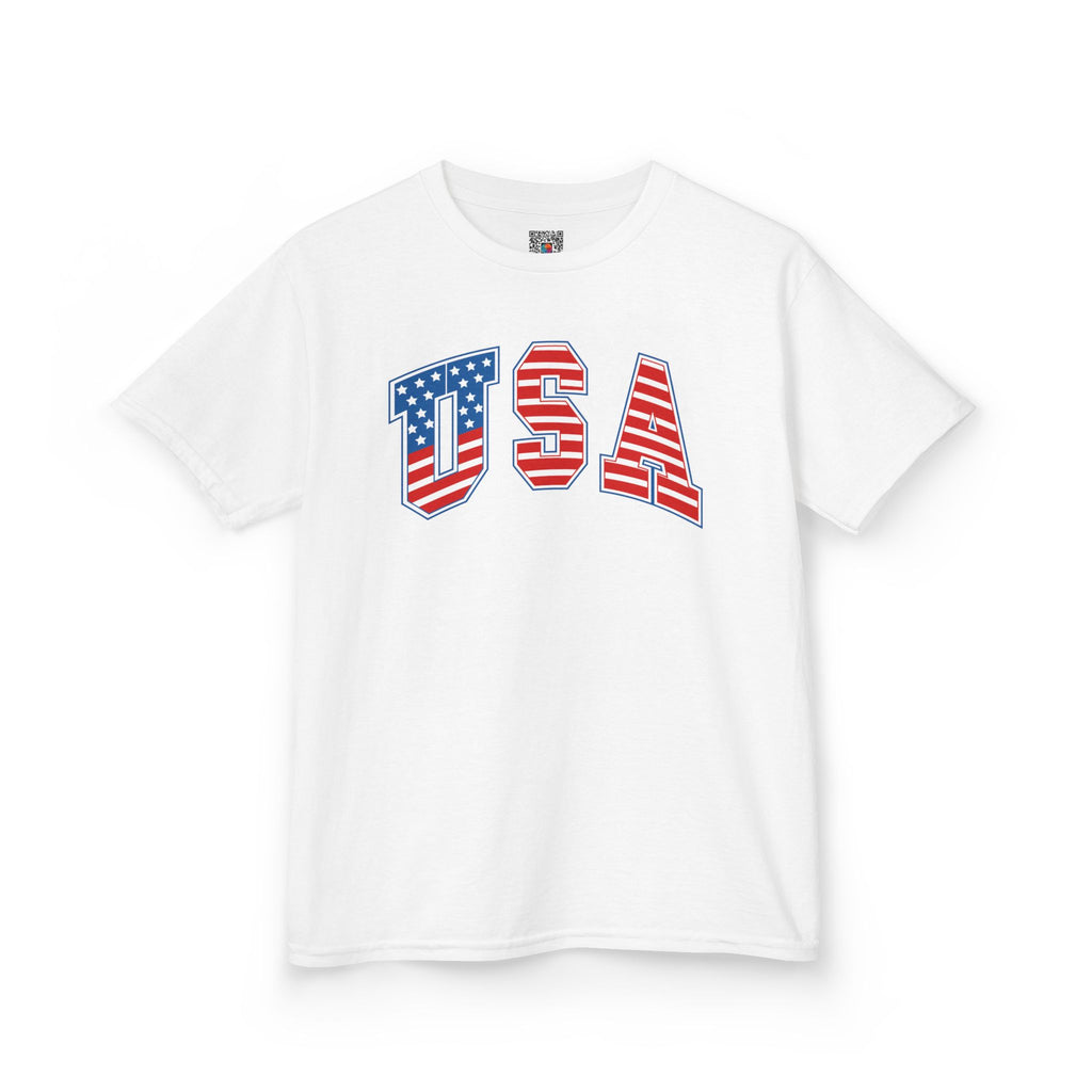 Kids USA Flag Tee | Patriotic Front and Back Design | Cr8tive Designs