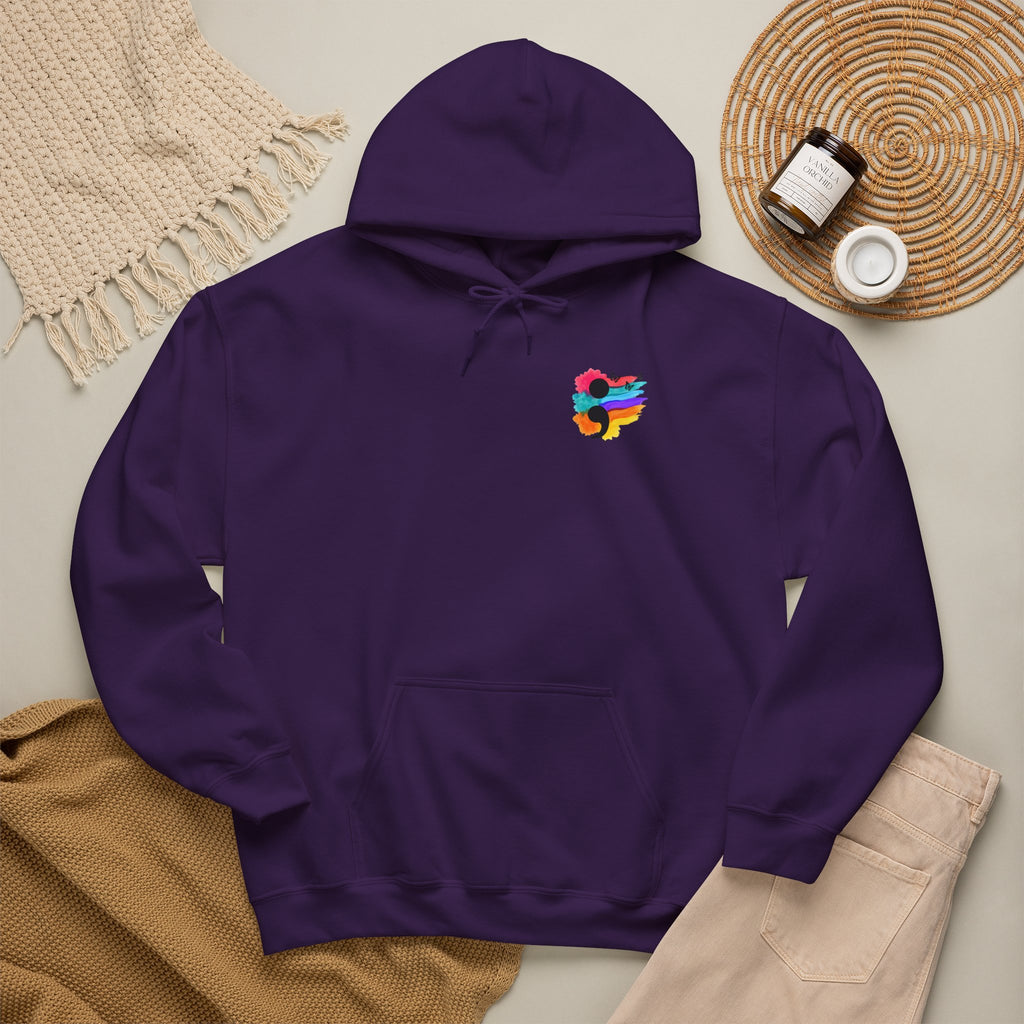 Watercolor Semicolon Hoodie | Rainbow Splash Mental Health Pocket Print Pullover | Cr8tive Designs