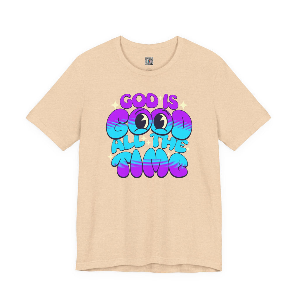 God Is Good All The Time T-Shirt | Retro Bubble Faith Tee | Cr8tive Designs