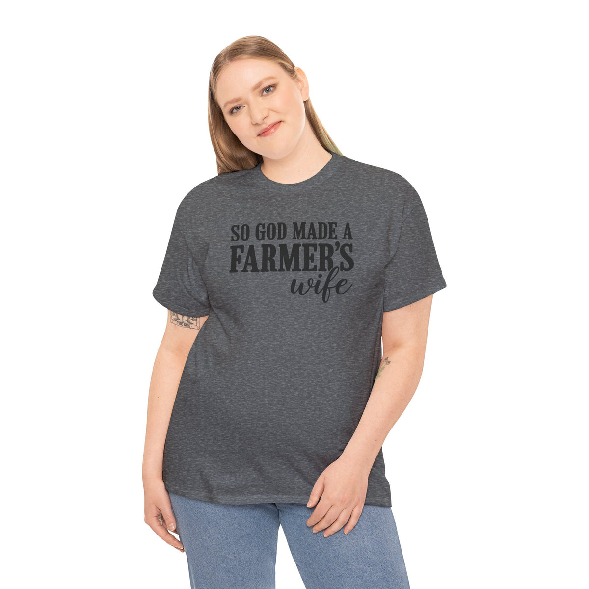So God Made A Farmer's Wife T-Shirt | Country Farmhouse Graphic Tee | Cr8tive Designs