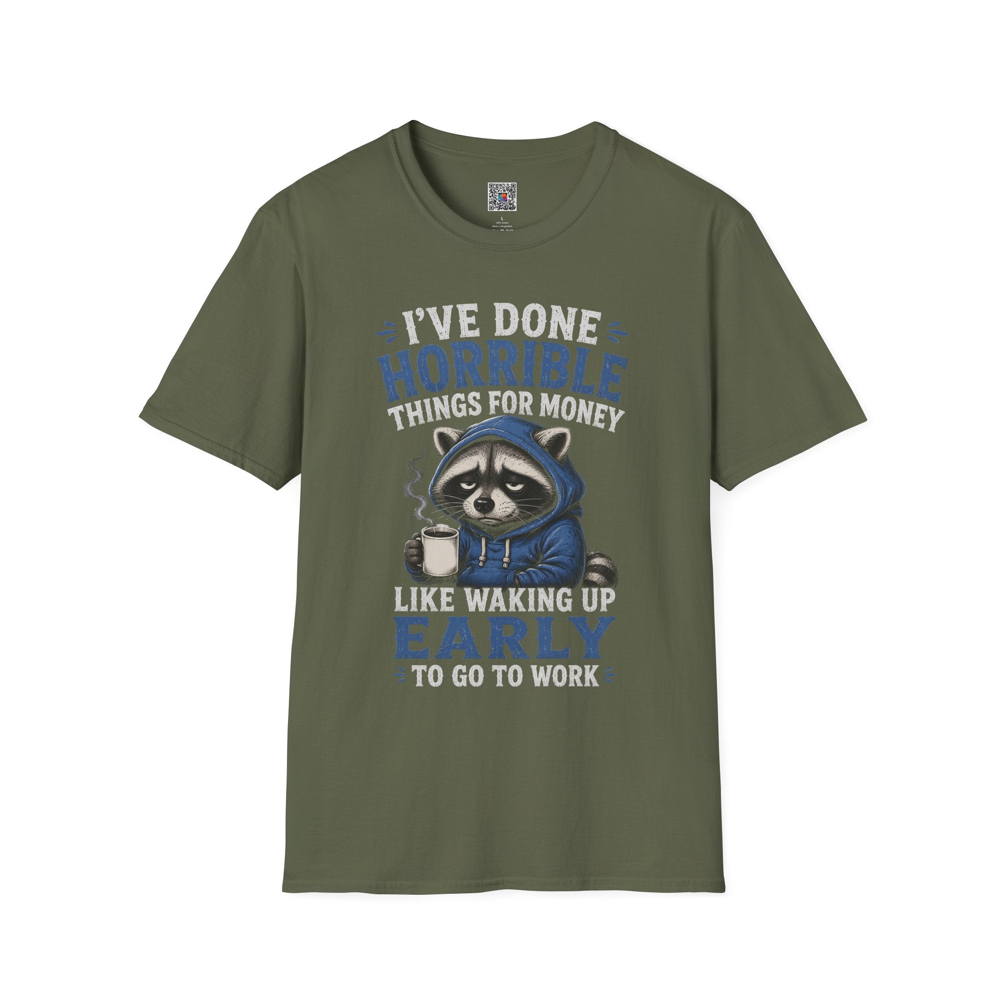 I've Done Horrible Things For Money Raccoon T-Shirt | Funny Sarcastic Graphic | Cr8tive Designs