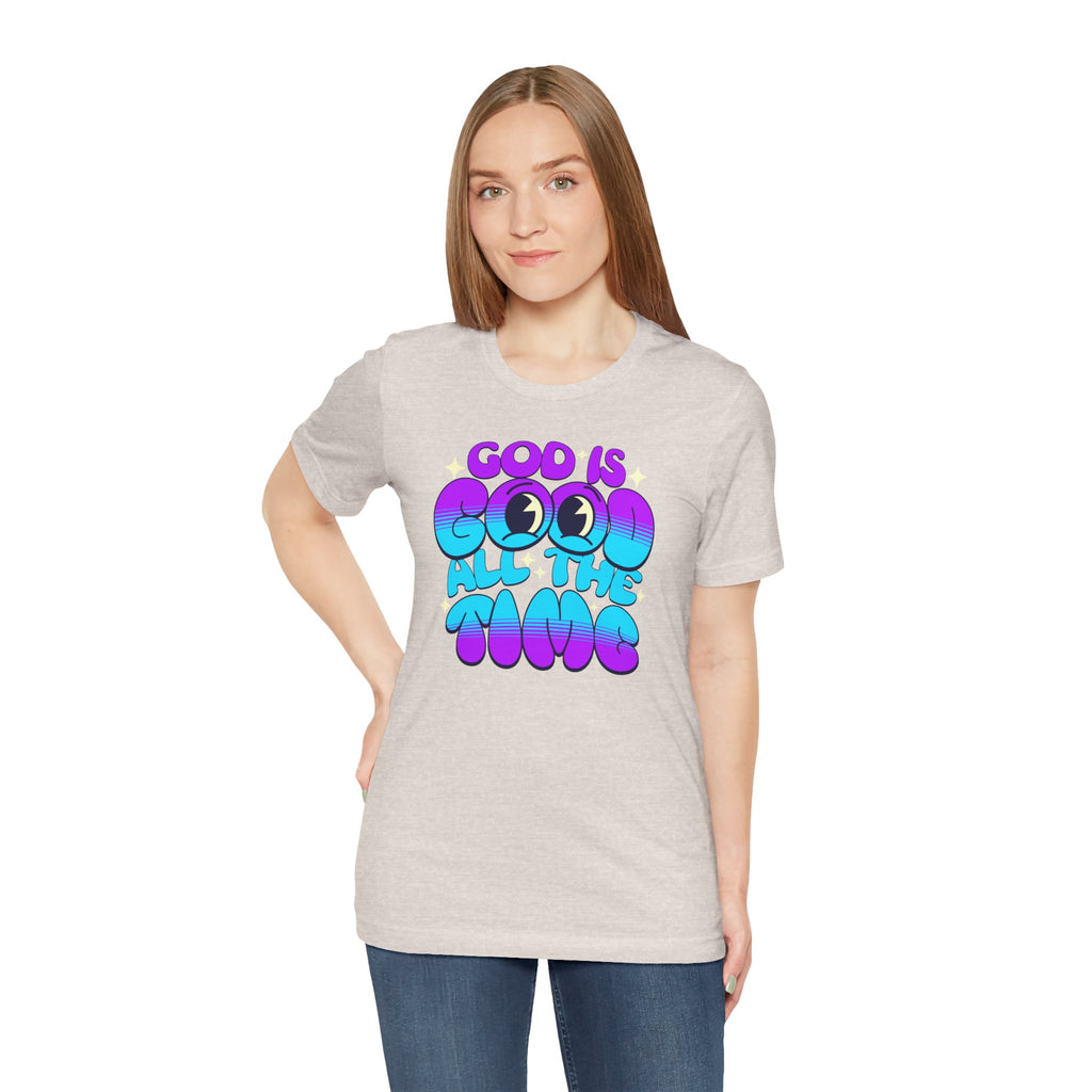 God Is Good All The Time T-Shirt | Retro Bubble Faith Tee | Cr8tive Designs
