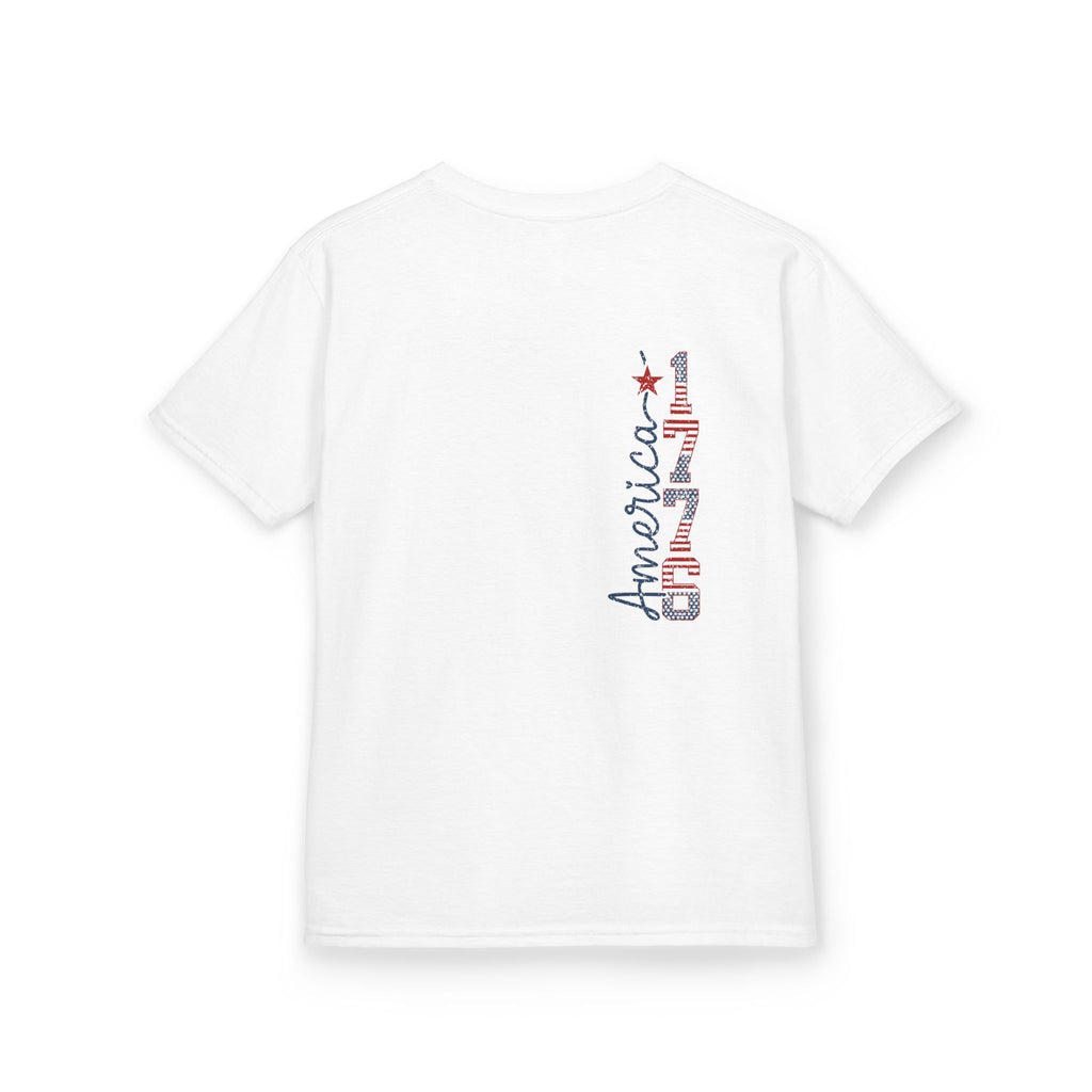 Kids USA Flag Tee | Patriotic Front and Back Design | Cr8tive Designs