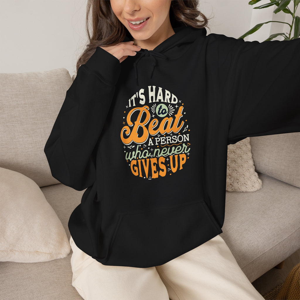 Never Gives Up Hoodie | Inspirational Retro Motivational Design | Cr8tive Designs