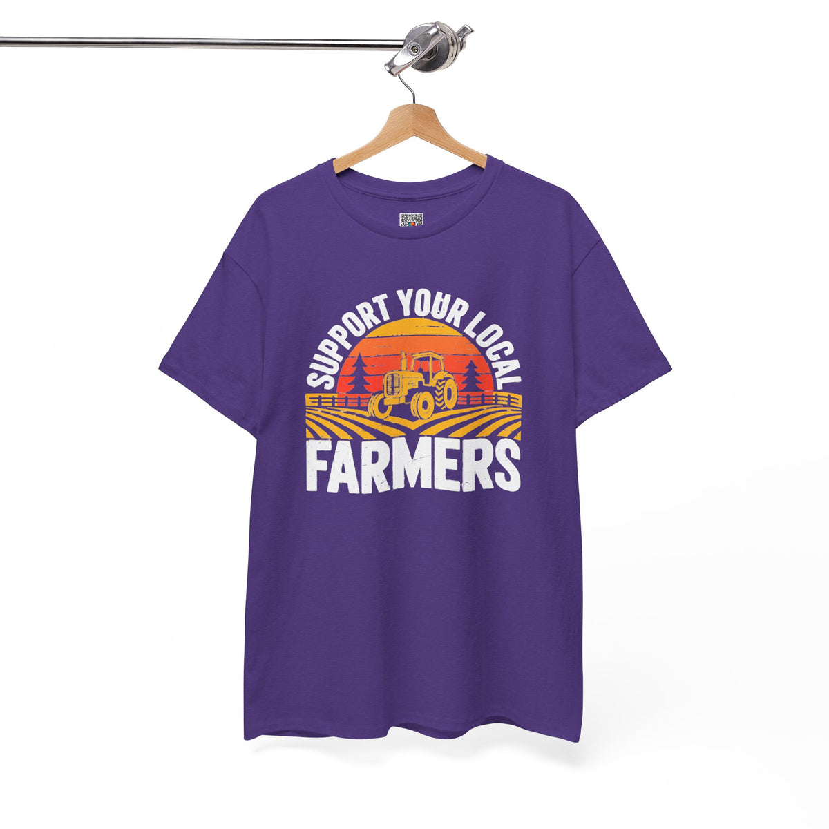 Support Your Local Farmers T-Shirt | Retro Tractor Sunset Graphic Tee | Cr8tive Designs