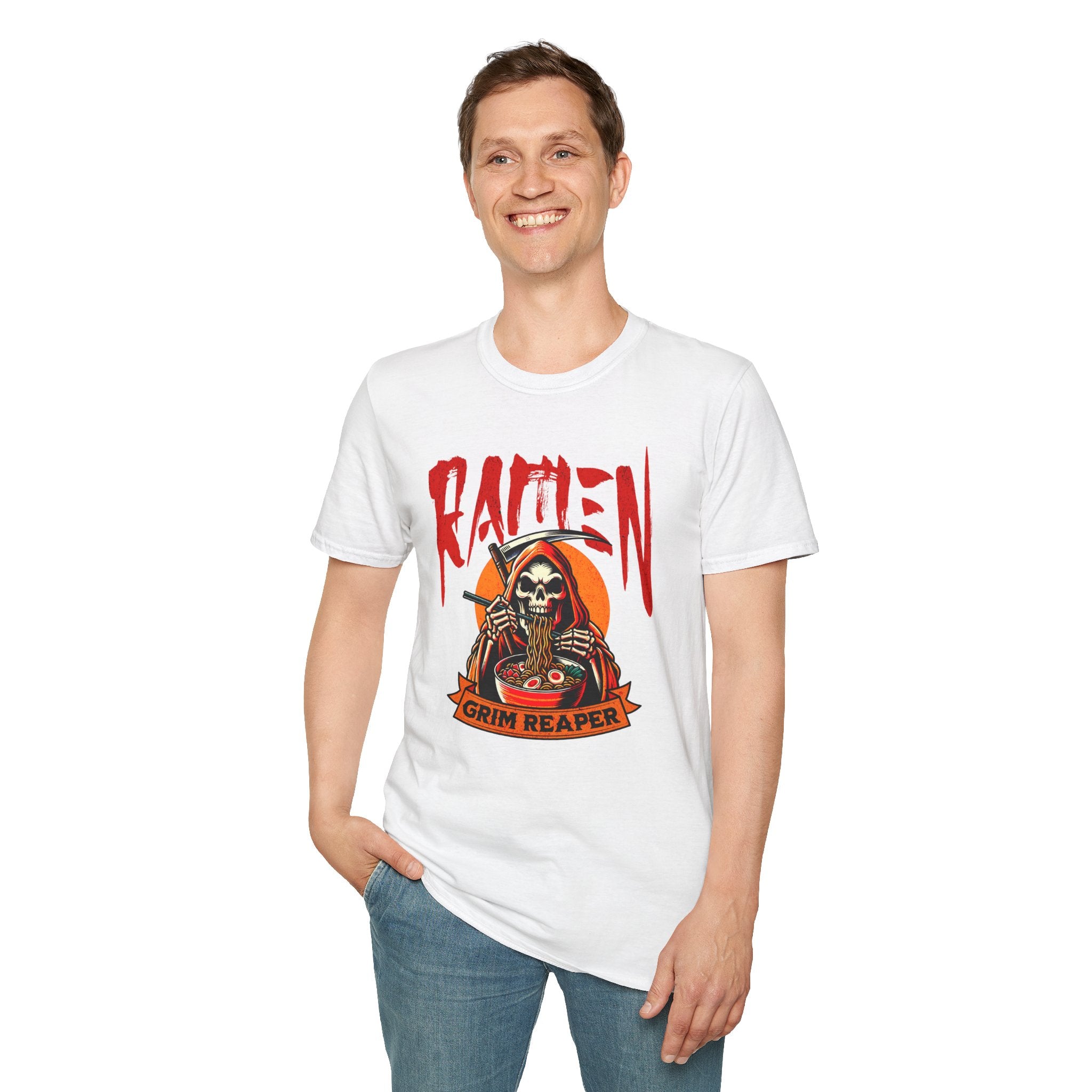 Ramen Grim Reaper T-Shirt | Skull Noodle Lover Tee | Cr8tive Designs