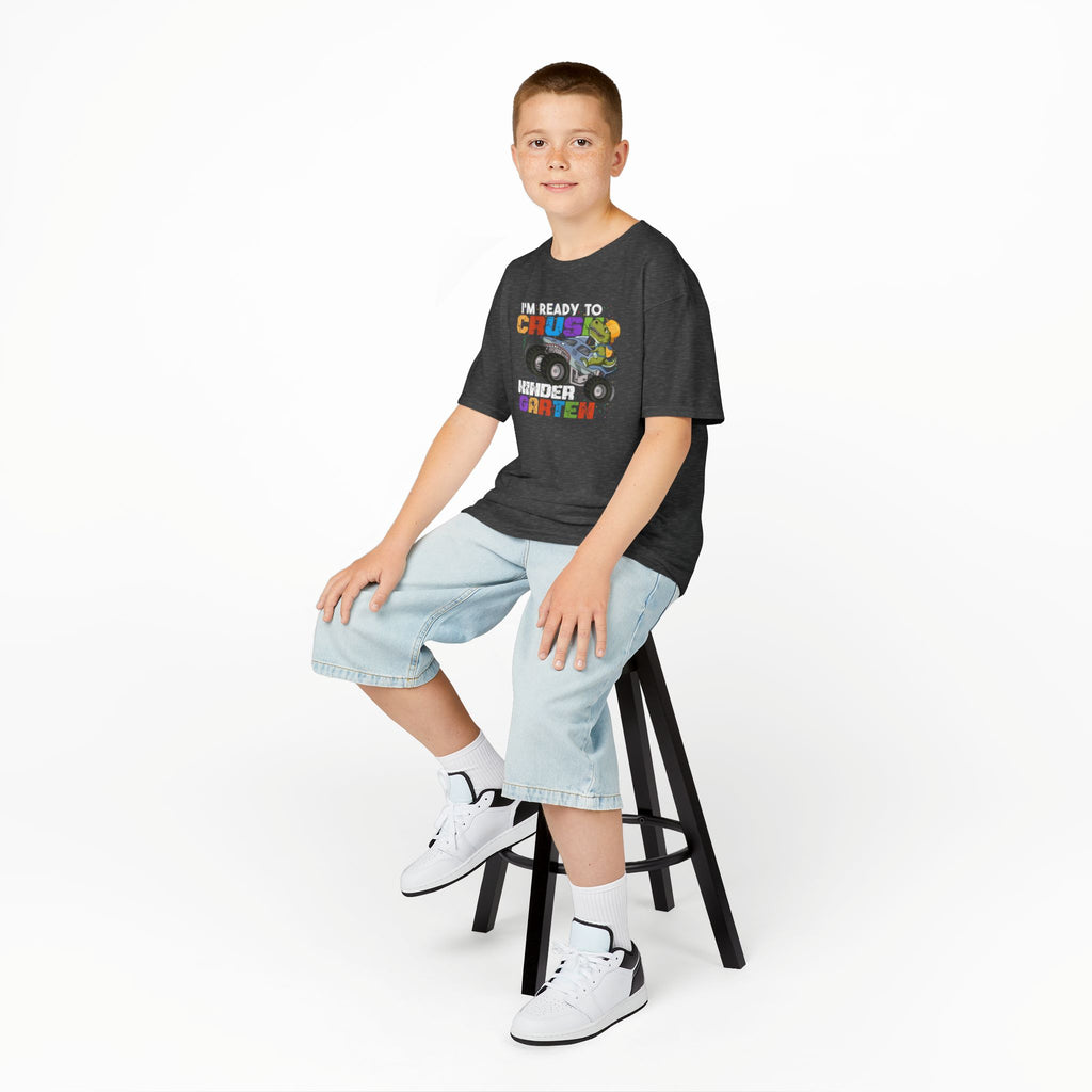 Ready to Crush Kindergarten Youth Tee | Monster Truck Back-to-School T-Shirt | Cr8tive Designs
