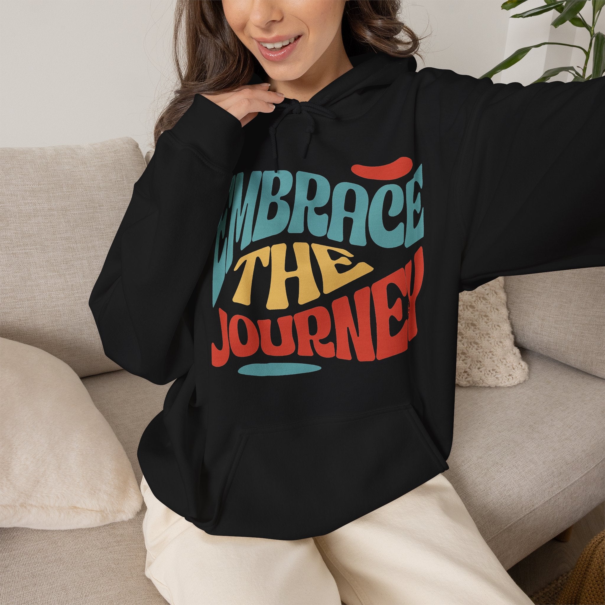 Embrace the Journey | Colorful Retro Motivational Hoodie | Cr8tive Designs
