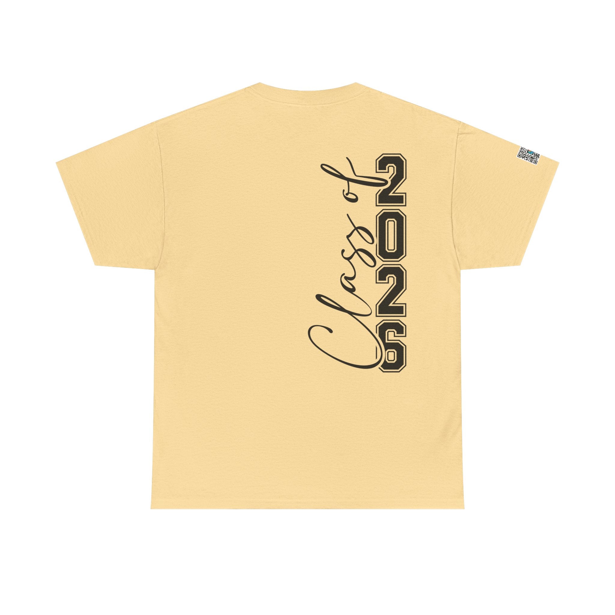 Senior 2026 Script Back T-Shirt | Vertical Graduation Tee | Trendy Senior Shirt | Unisex Fit | Cr8tive Designs