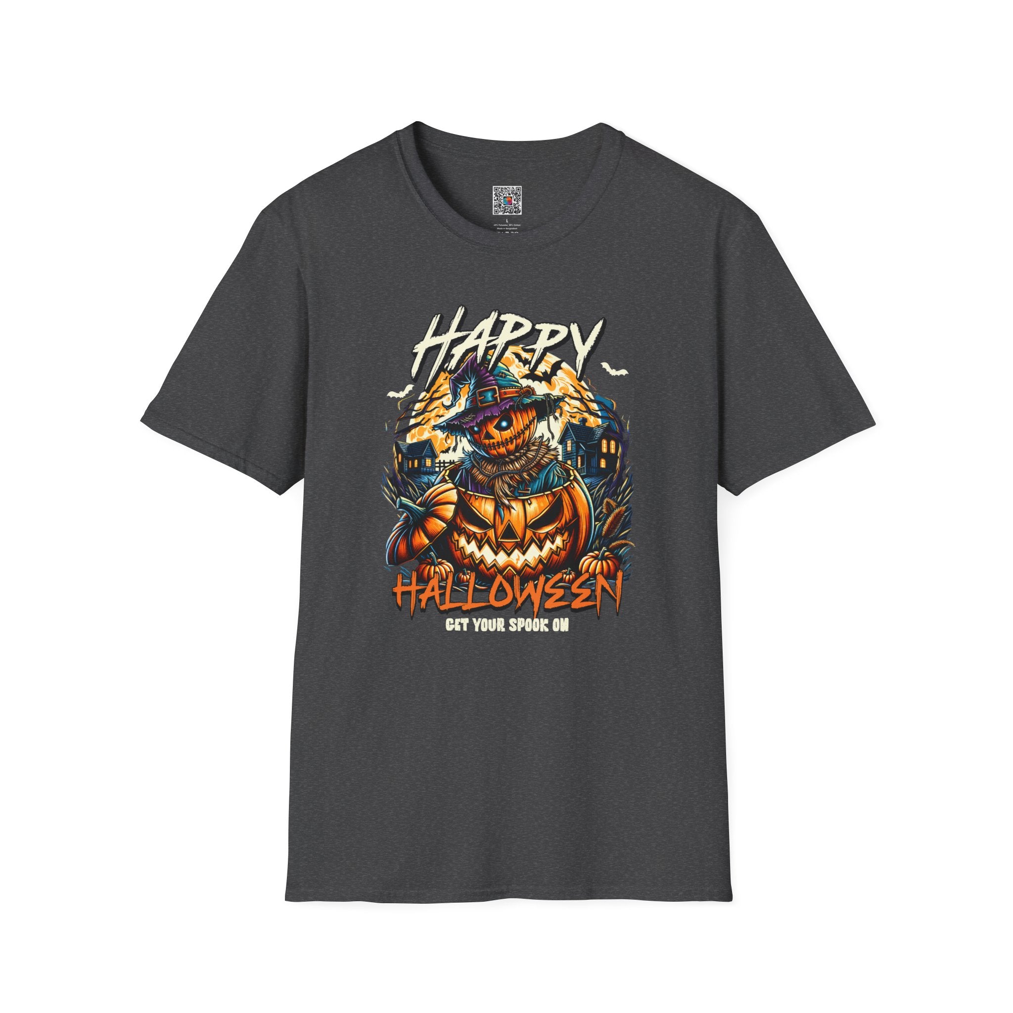 Happy Halloween Scarecrow Pumpkin Tee | Spooky Fall Graphic Shirt | Cr8tive Designs