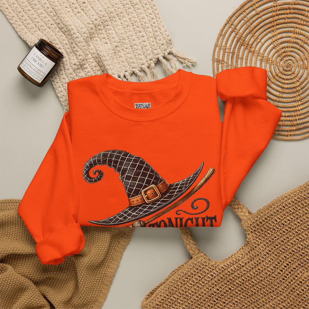 "Tonight We Fly" Witch Broom Sweatshirt | Vintage Halloween Crewneck | Cr8tive Designs