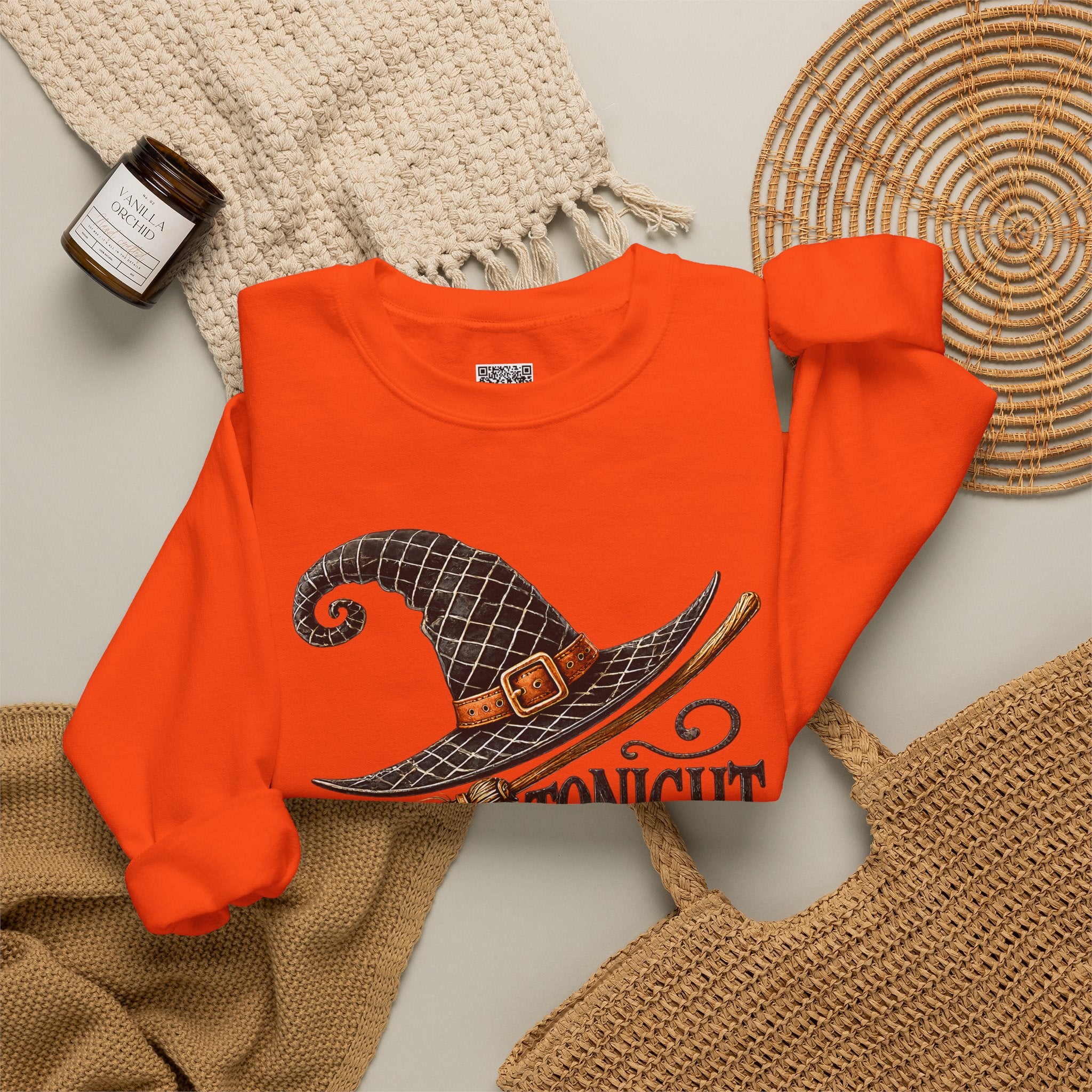 "Tonight We Fly" Witch Broom Sweatshirt | Vintage Halloween Crewneck | Cr8tive Designs
