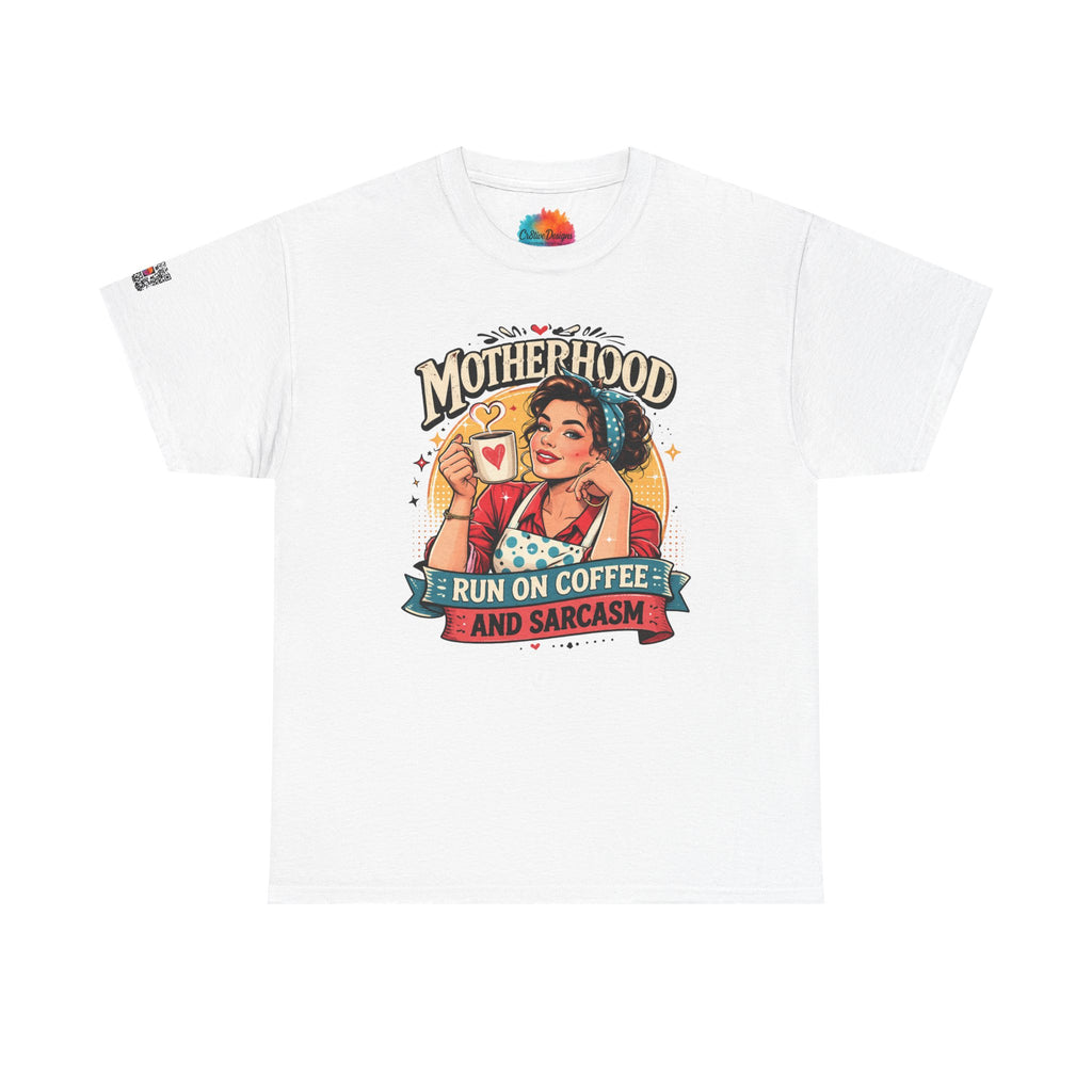 Funny Mom Life Graphic Tee | Motherhood Coffee & Sarcasm Shirt | Retro Mom Shirt | Cr8tive Designs