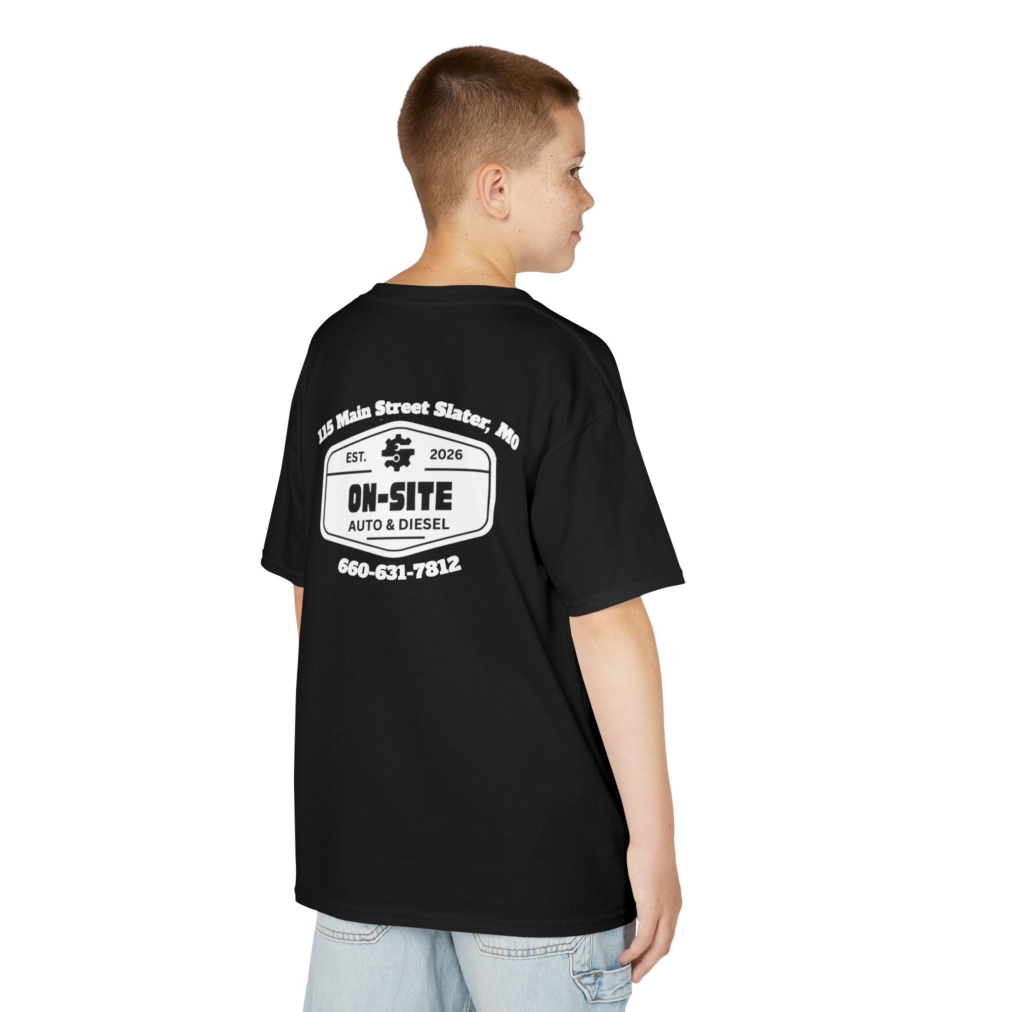 On-Site Auto & Diesel Custom Business Youth T-Shirt | Automotive Workwear | Cr8tive Designs