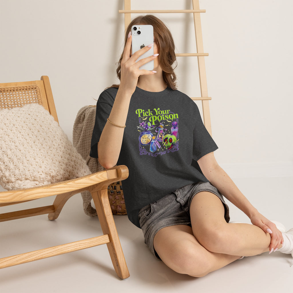 Pick Your Poison | Colorful Witchy Halloween Graphic T-Shirt | Cr8tive Designs