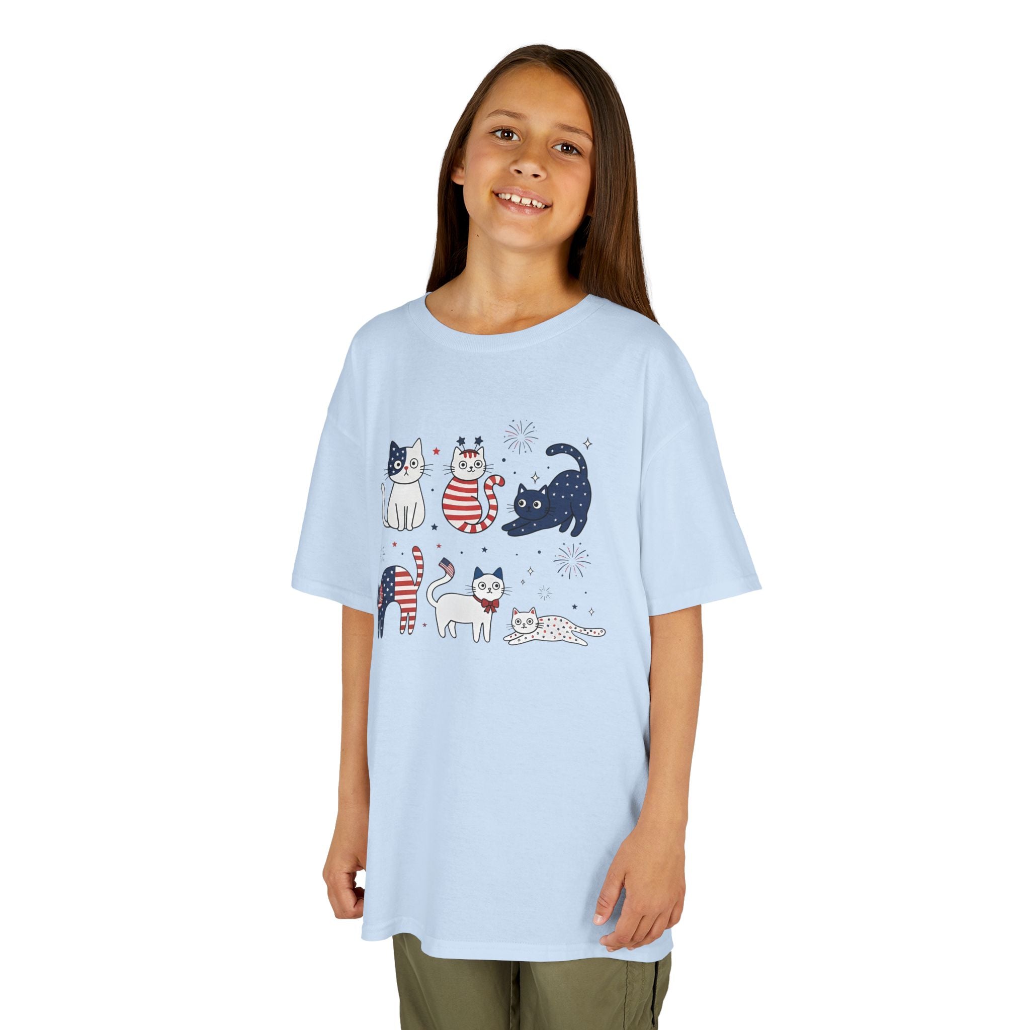 Kids Patriotic Cat Tee | Cute Americana Animal Design | Cr8tive Designs