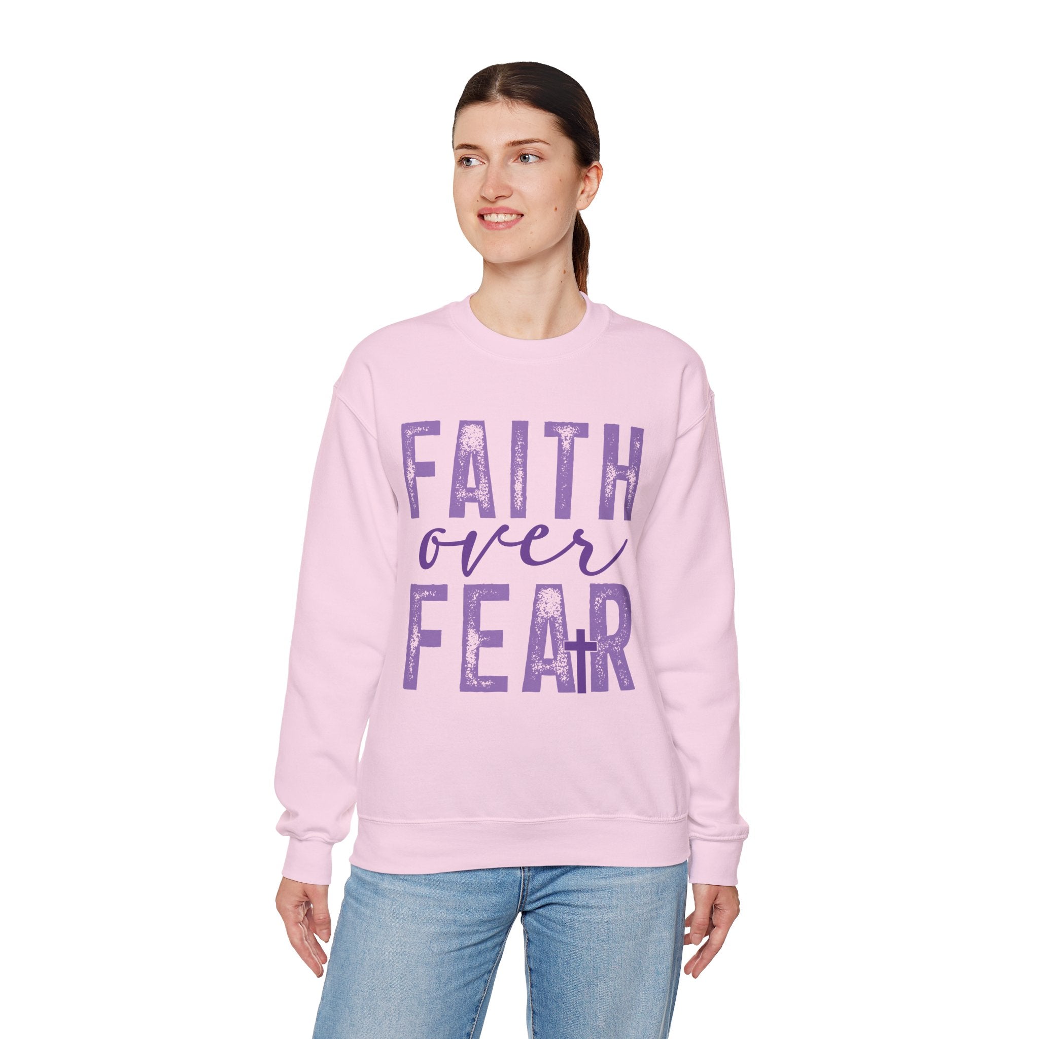 Faith Over Fear – Inspirational Christian Faith Sweatshirt | Cr8tive Designs
