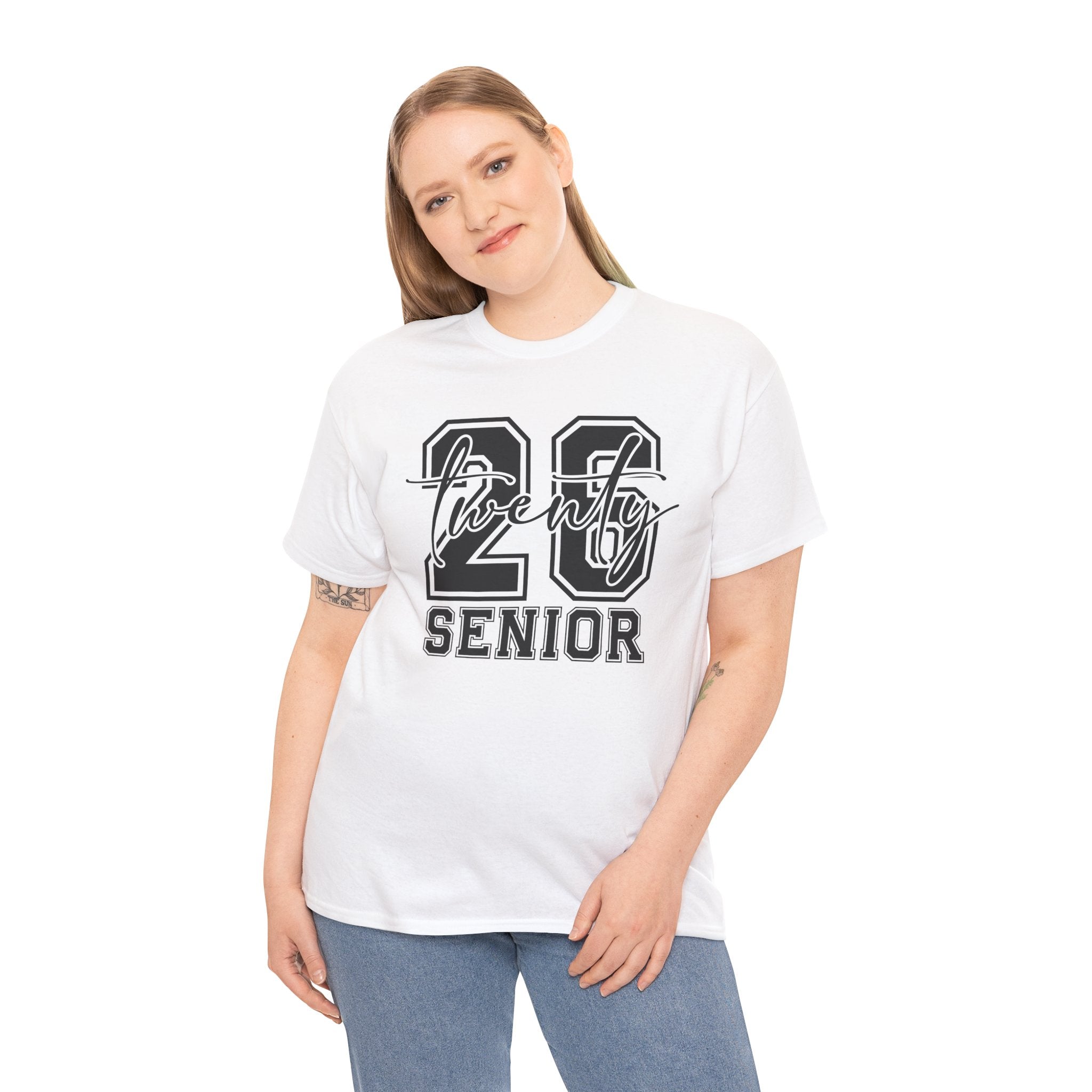 Senior 2026 Script Back T-Shirt | Vertical Graduation Tee | Trendy Senior Shirt | Unisex Fit | Cr8tive Designs