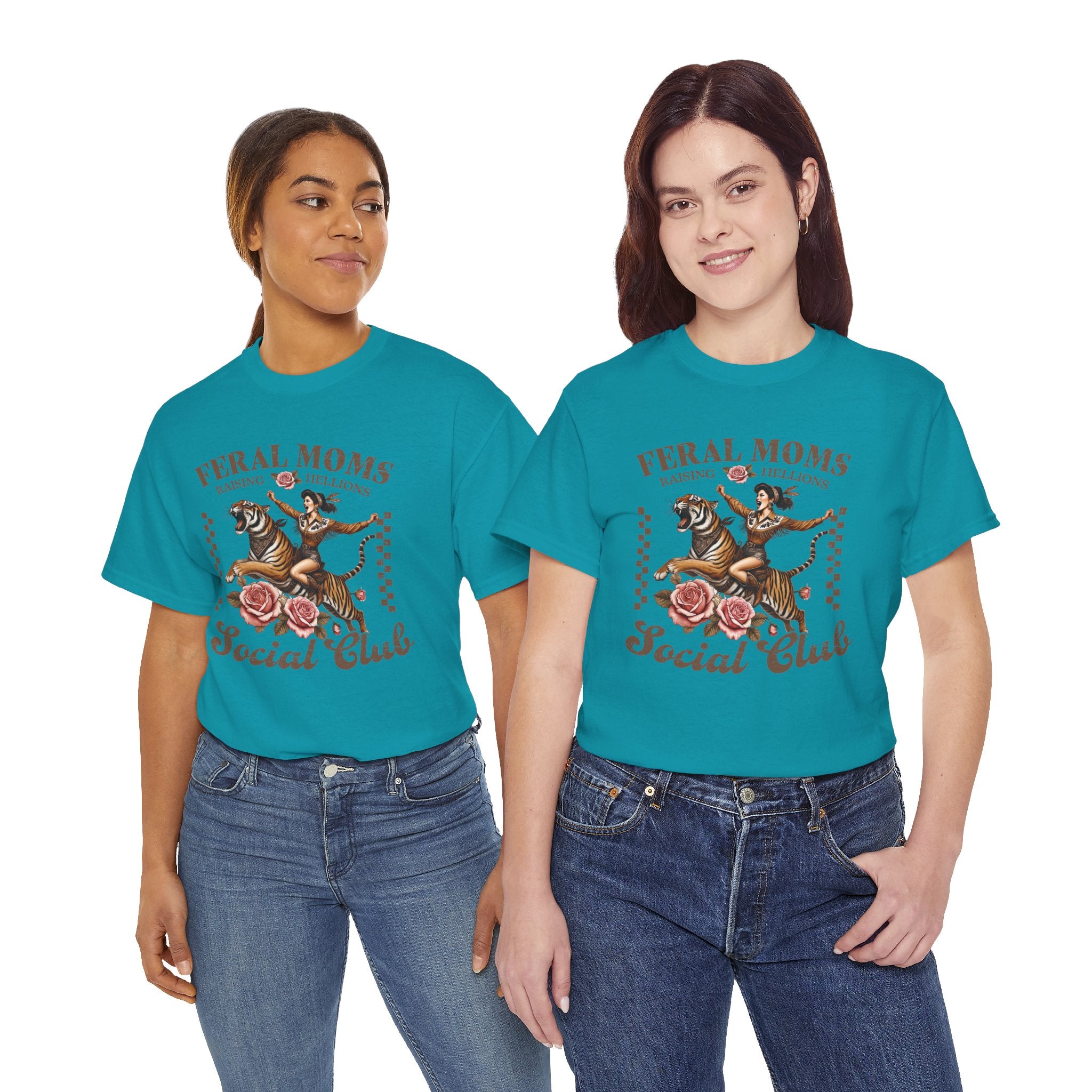 Feral Moms Social Club Graphic Tee – Funny Retro Mom Life Shirt, Trendy Humor Apparel | Cr8tive Designs