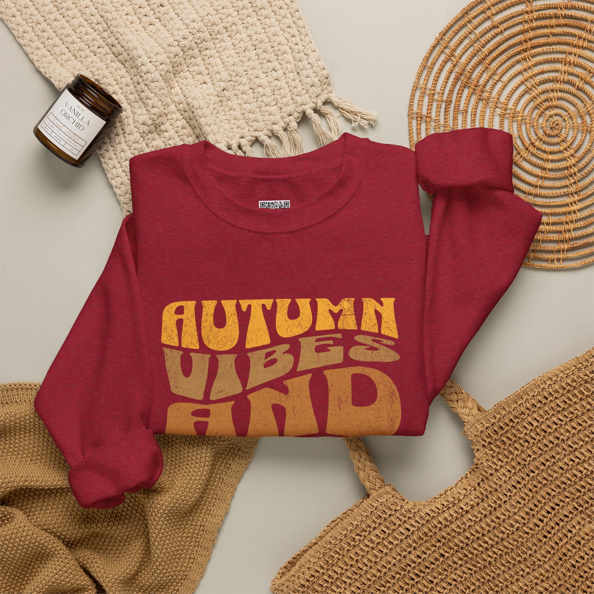 Autumn Vibes and Cozy Nights Sweatshirt | Retro Wavy Fall Crewneck | Cr8tive Designs