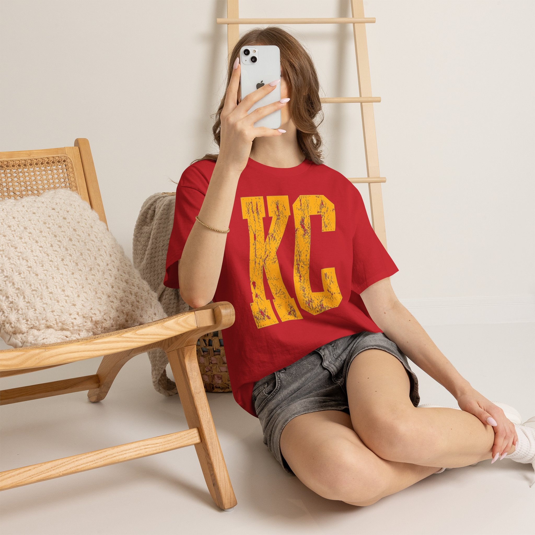 KC Distressed Varsity T-Shirt |  Sports Fan Game Day Tee | Cr8tive Designs