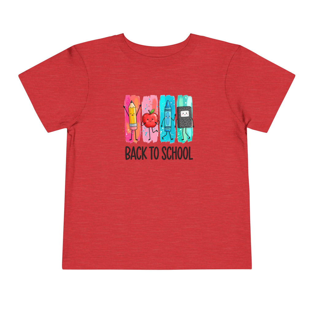 Back-to-School Buddies Toddler Tee | Colorful School Supplies T-Shirt | Cr8tive Designs