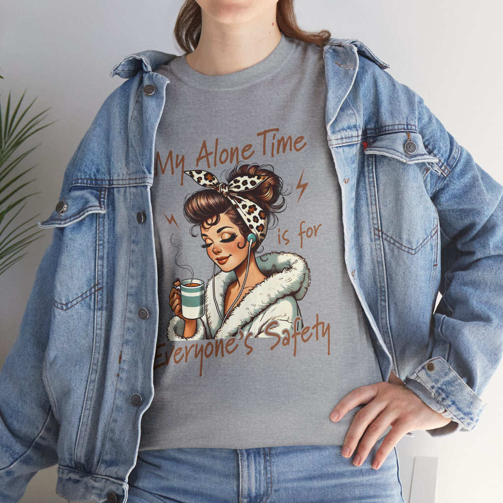 My Alone Time Is for Everyone’s Safety Graphic Tee – Funny Mom Life Shirt, Coffee Humor, Retro Style | Cr8tive Designs