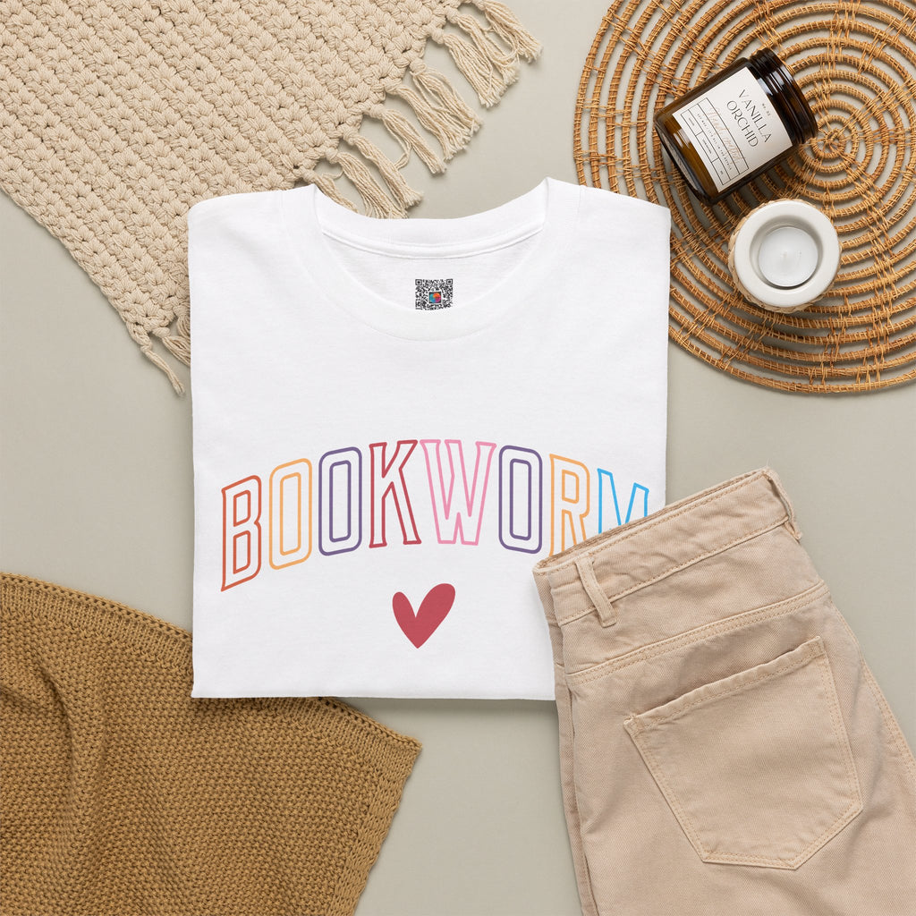 Bookworm Varsity Graphic Tee | Colorful Book Lover T-Shirt | Cr8tive Designs