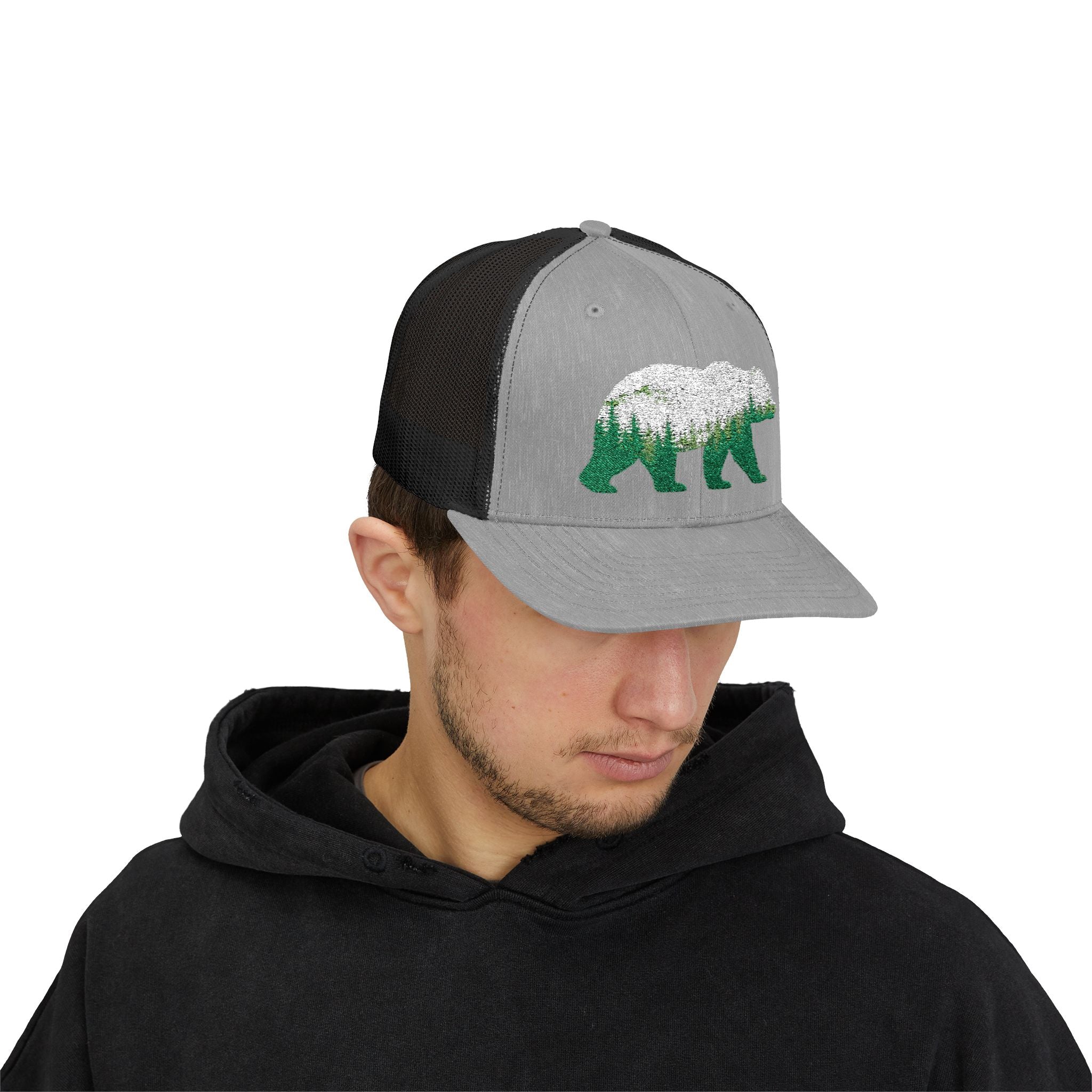 Bear Forest Trucker Snapback Cap