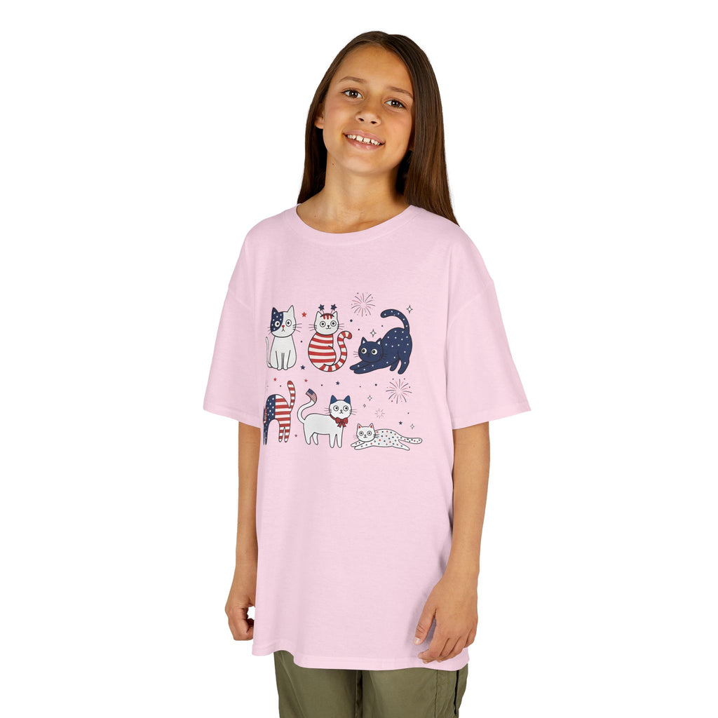 Kids Patriotic Cat Tee | Cute Americana Animal Design | Cr8tive Designs