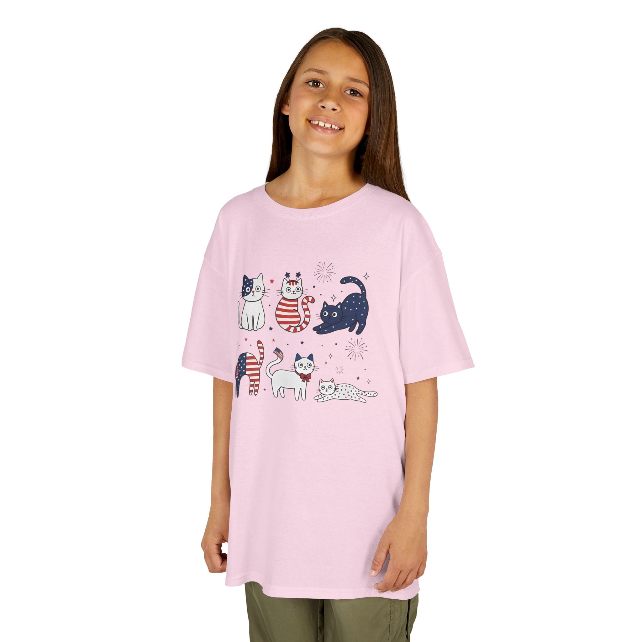Kids Patriotic Cat Tee | Cute Americana Animal Design | Cr8tive Designs