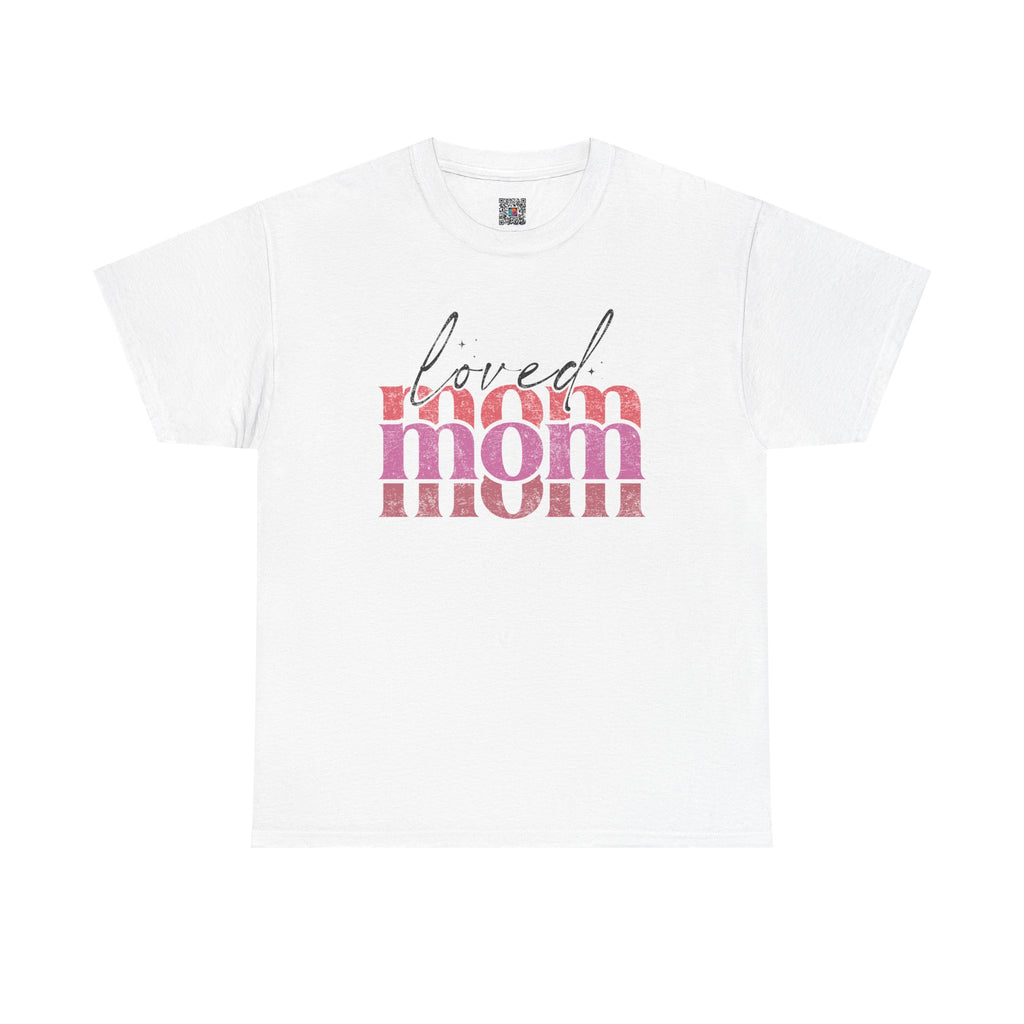 LOVED MOM GRAPHIC T-SHIRT | INSPIRATIONAL MOTHERHOOD TEE | STACKED RETRO DESIGN | CR8TIVE DESIGNS