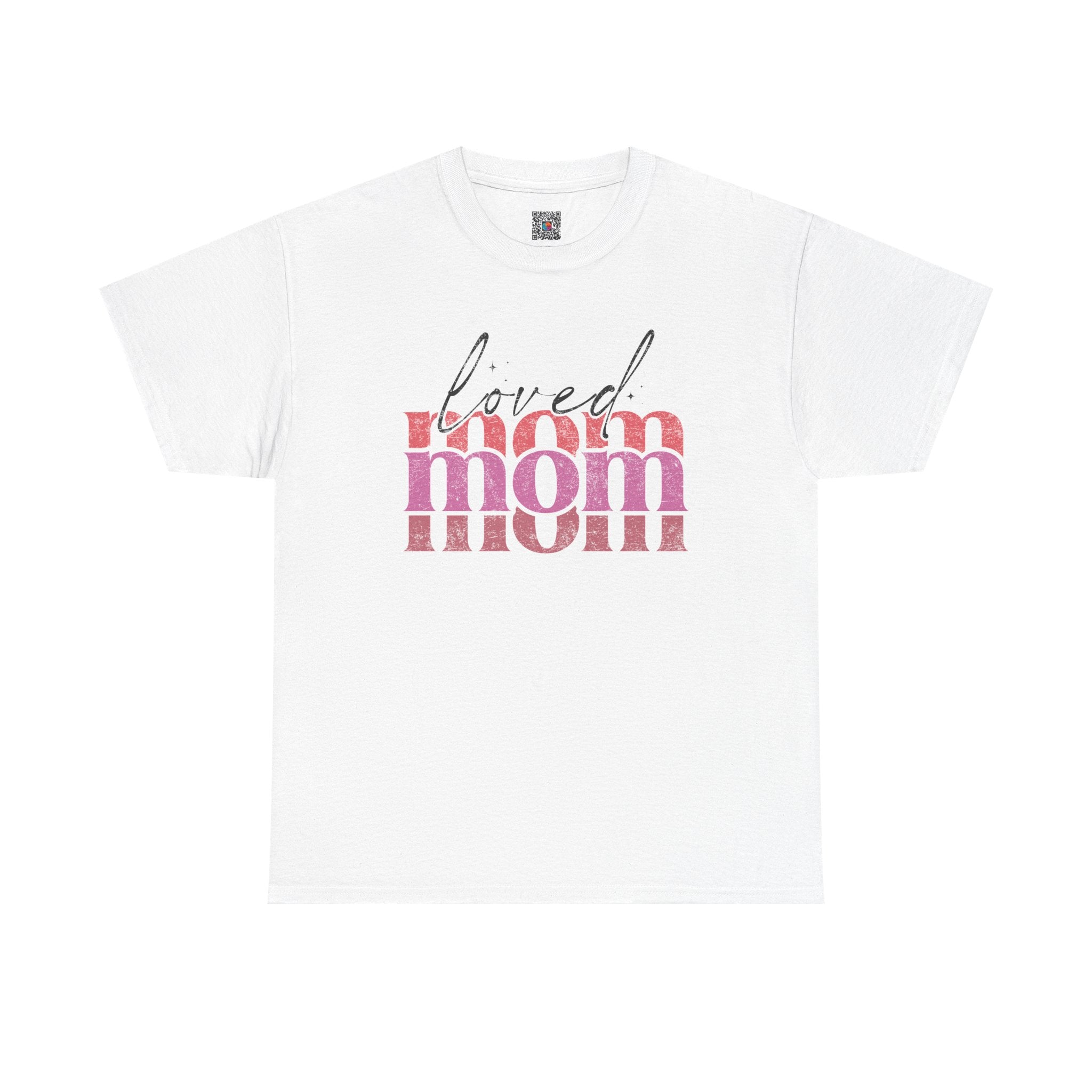 LOVED MOM GRAPHIC T-SHIRT | INSPIRATIONAL MOTHERHOOD TEE | STACKED RETRO DESIGN | CR8TIVE DESIGNS