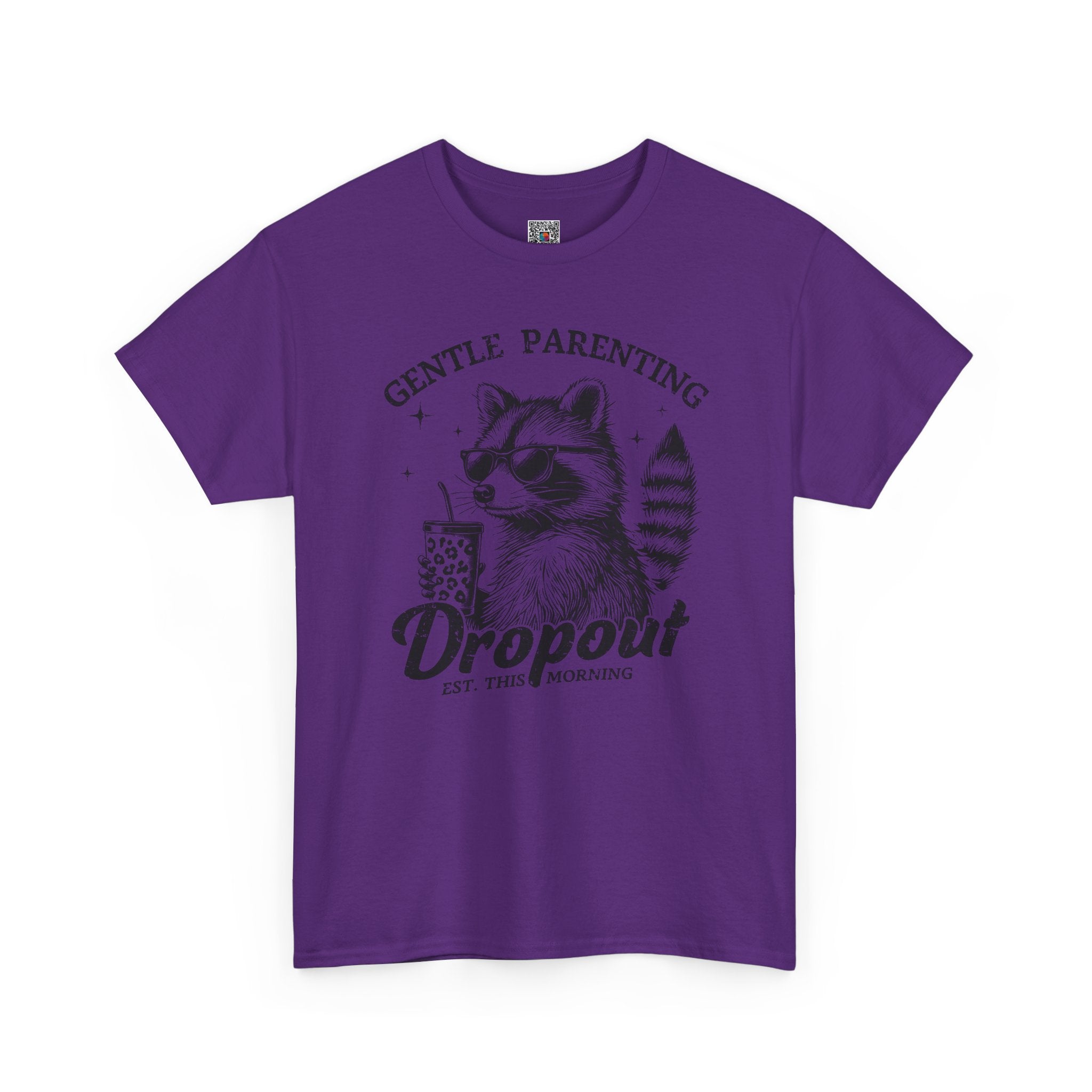 Gentle Parenting Dropout Graphic Tee – Funny Mom Life Shirt, Raccoon Humor Tee, Motherhood Humor | Cr8tive Designs