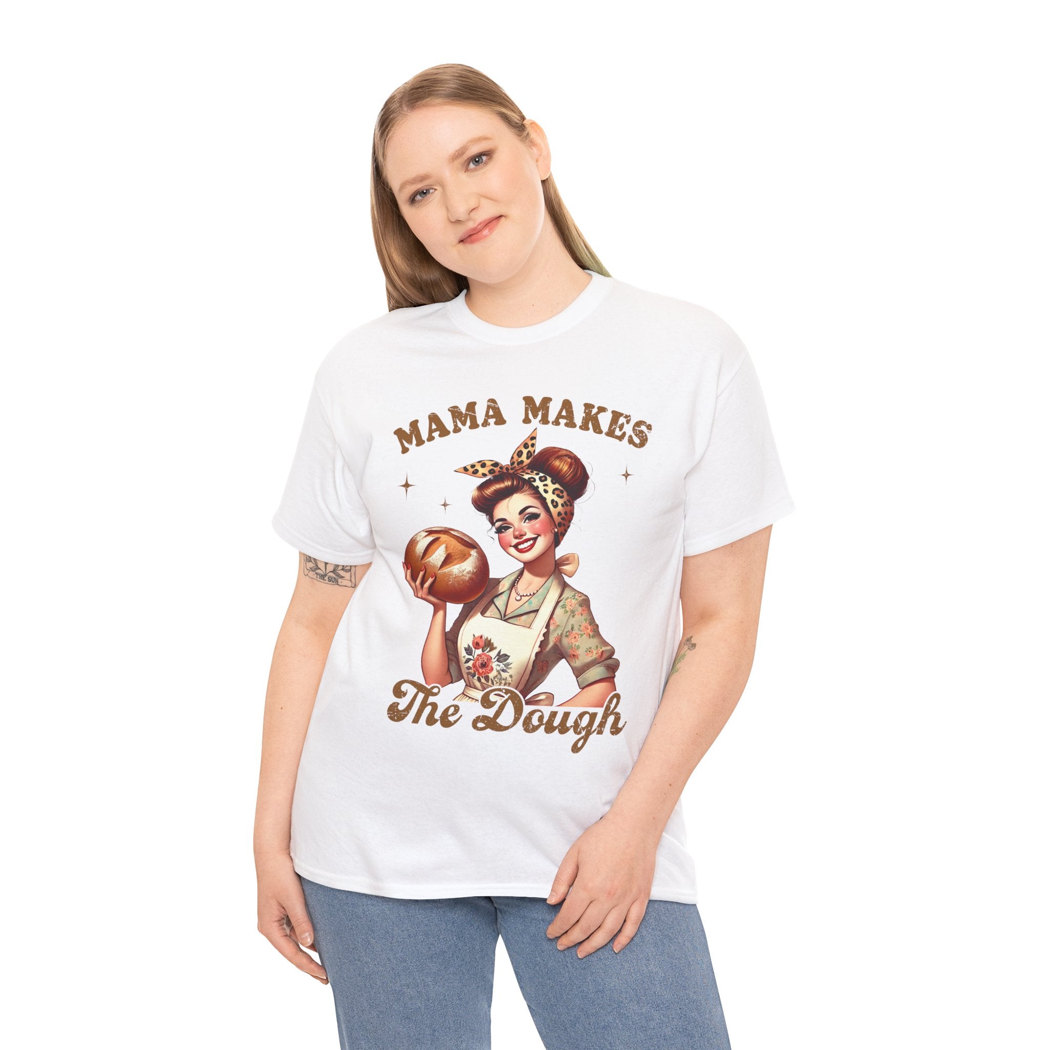 Mama Makes the Dough Graphic Tee – Funny Mom Shirt, Retro Vintage Style, Cute Mom Design | Cr8tive Designs