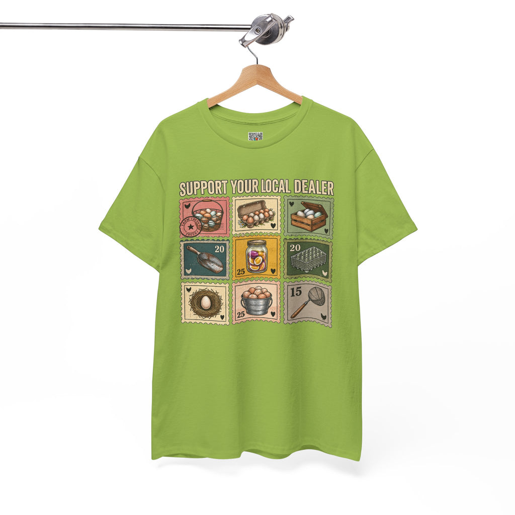 Support Your Local Dealer Fresh Eggs T-Shirt | Funny Chicken Farm Graphic Tee | Cr8tive Designs