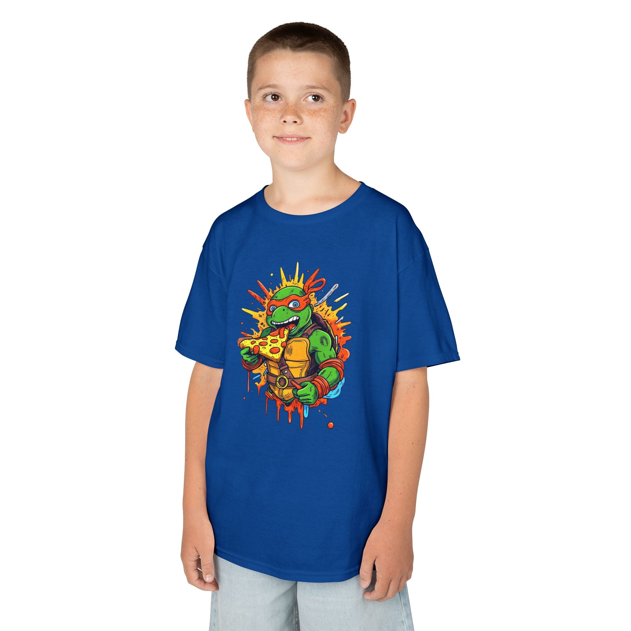 Pizza-Loving Ninja Turtle Youth Tee | Colorful Comic-Inspired T-Shirt | Cr8tive Designs