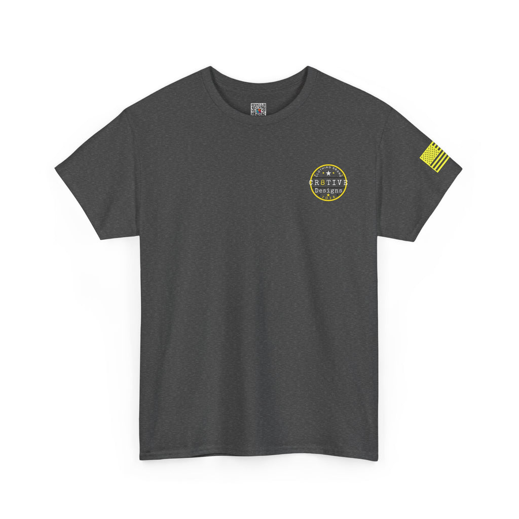 Yellow Logo Badge Graphic Tee/Cr8tive Designs