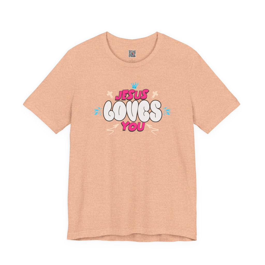 Jesus Loves You Graphic Tee — Cute Pastel Faith T-Shirt| Cr8tive Designs
