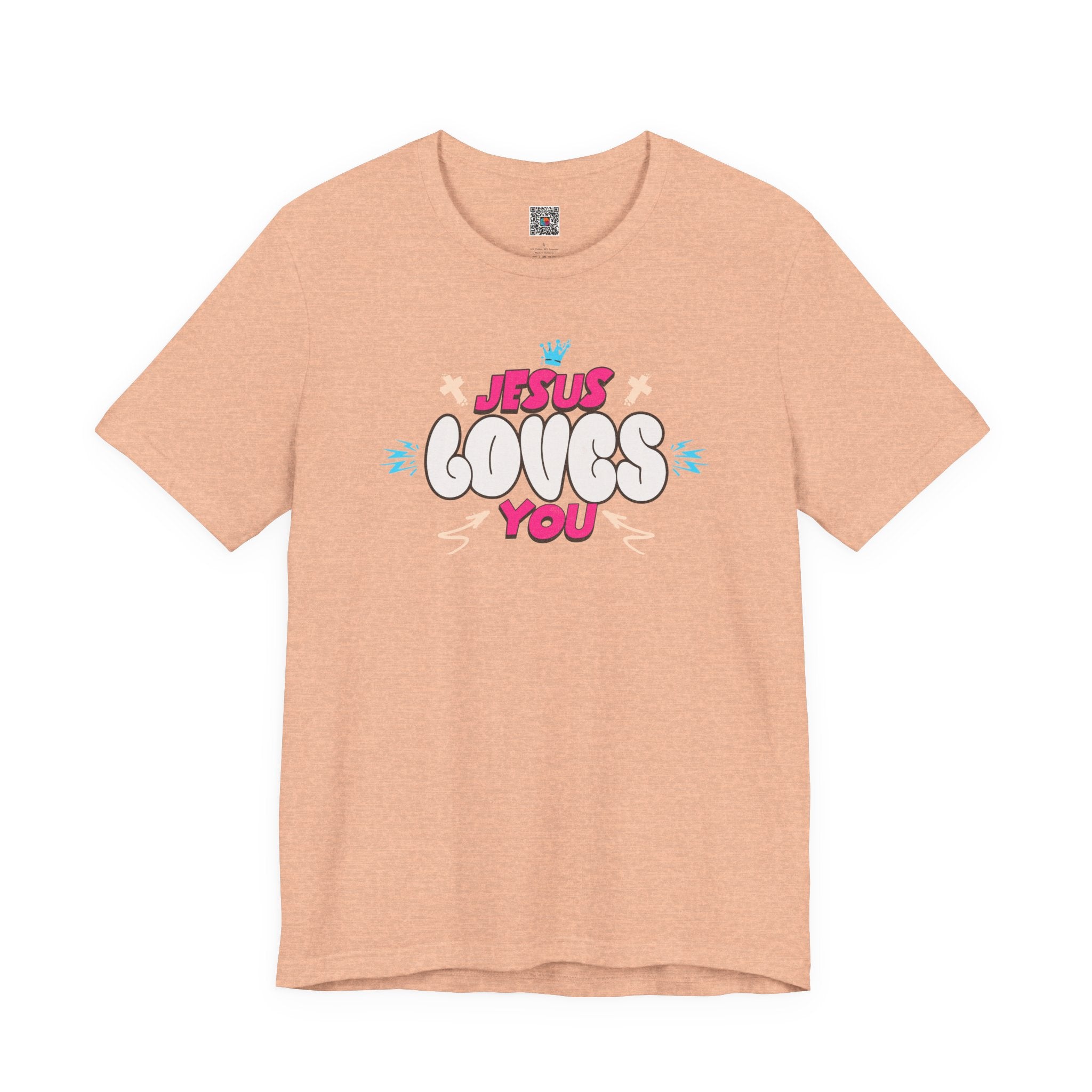 Jesus Loves You Graphic Tee — Cute Pastel Faith T-Shirt| Cr8tive Designs