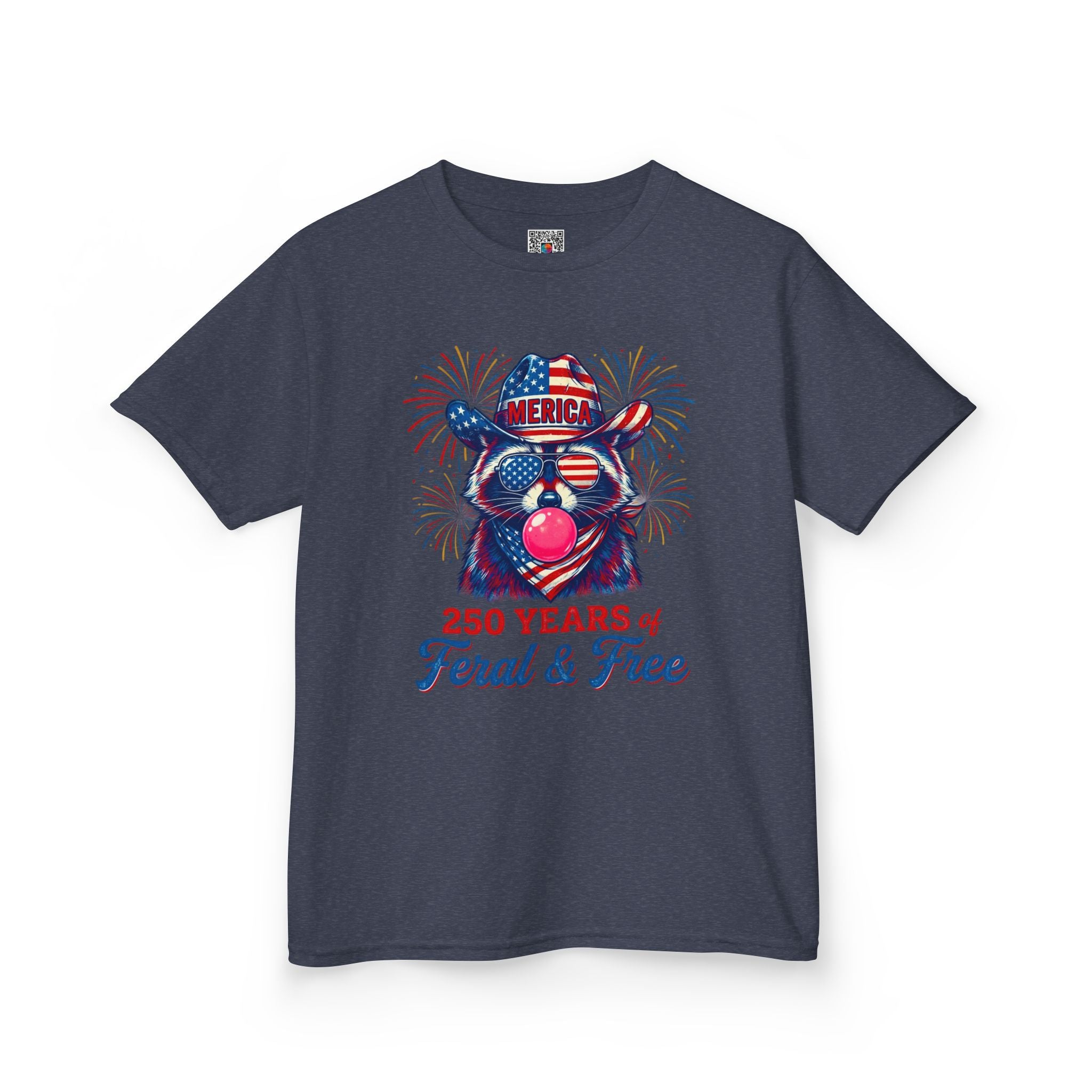 Kids '250 Years of Feral & Free' Patriotic Cow T-Shirt| Cr8tive Designs
