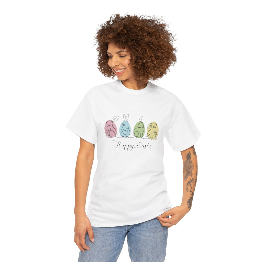 Easter Pastel Eggs T-Shirt – "Happy Easter" Cute Spring Holiday Tee