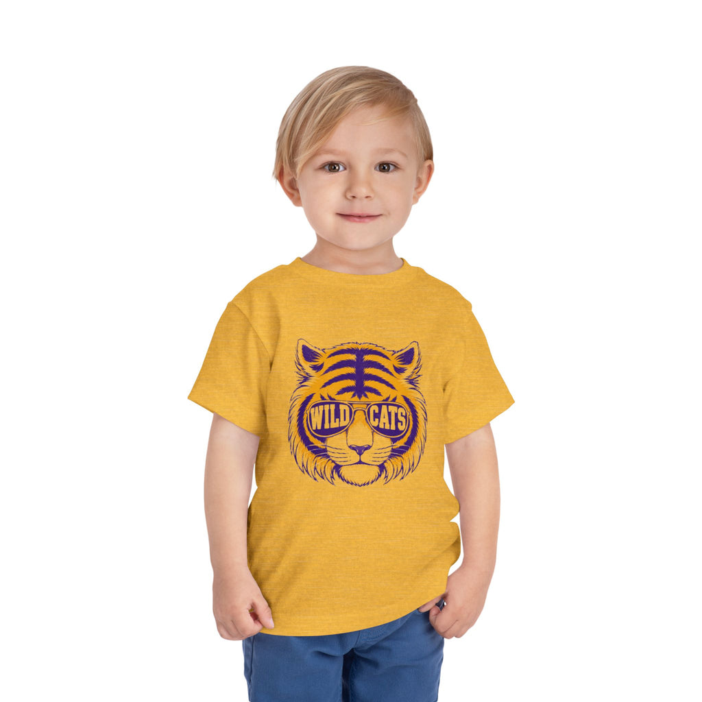 "Wildcats" Sunglasses Tiger Toddler T-Shirt | School Mascot Apparel | Cr8tive Designs